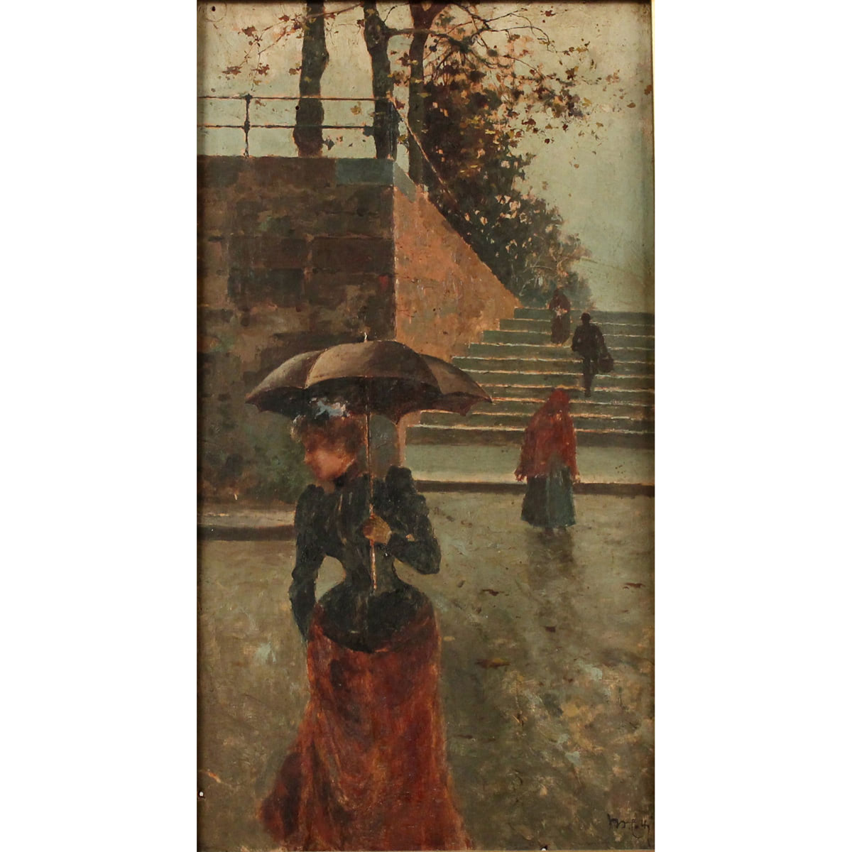 Michele Catti (1855/1914) "Donna con ombrello" - "Woman with Umbrella"
