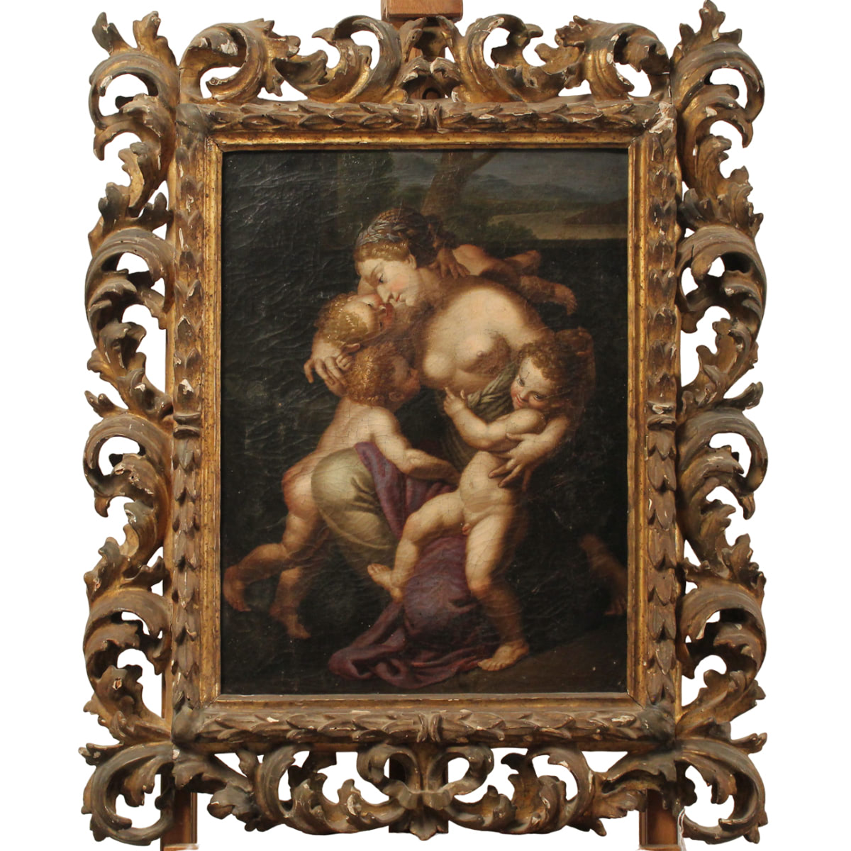 Scuola emiliana della fine del secolo XVII "Amore materno" - Emilian school of the end of the 17th century "Maternal love"