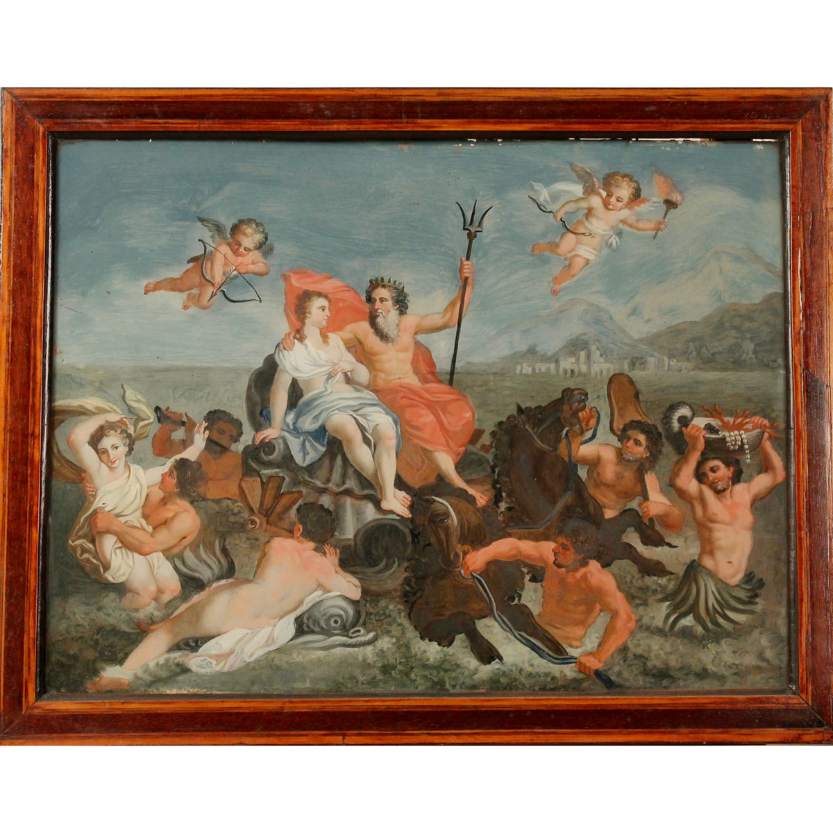 Scuola veneta del secolo XVIII "Scena mitologica" - Venetian school of the 18th century "Mythological scene"