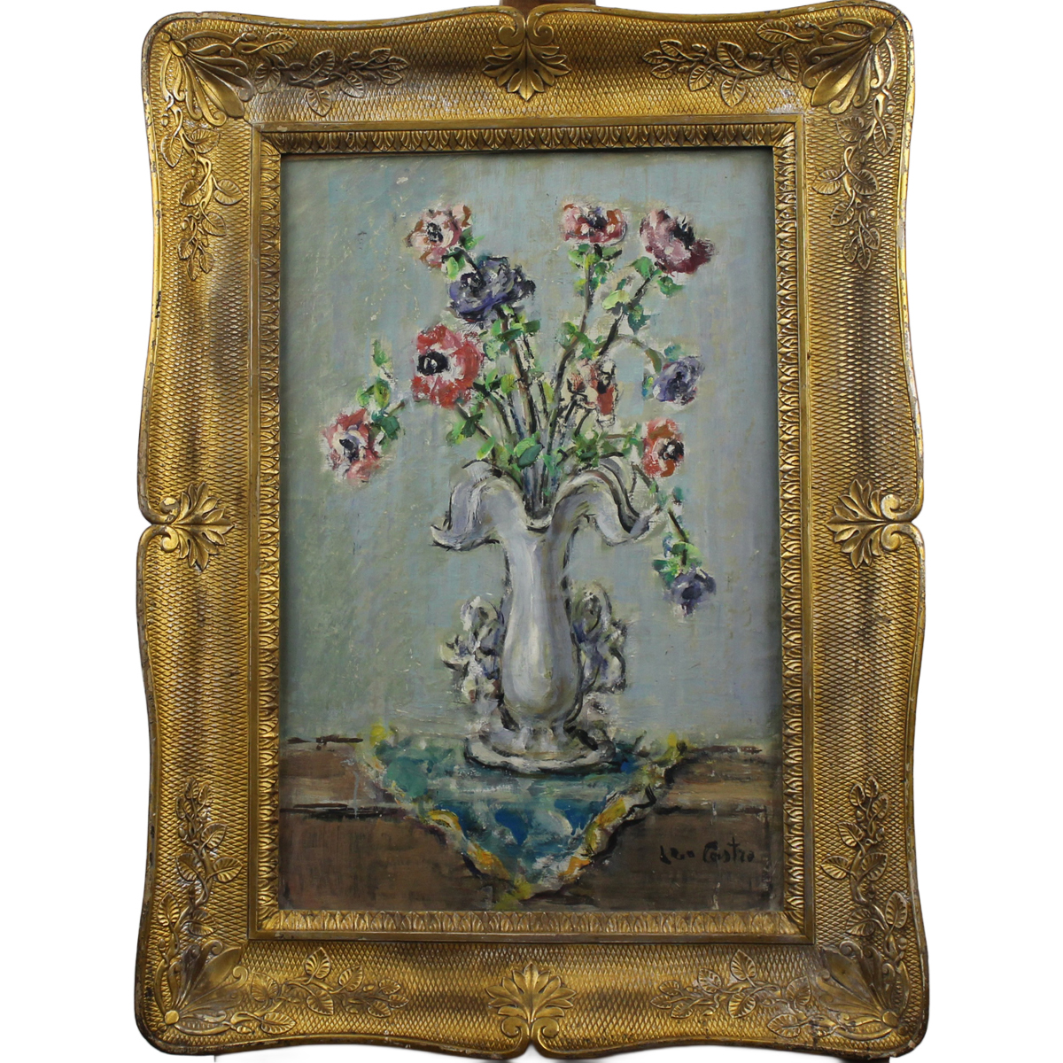 Leo Castro (1884/1970) "Vaso con fiori"