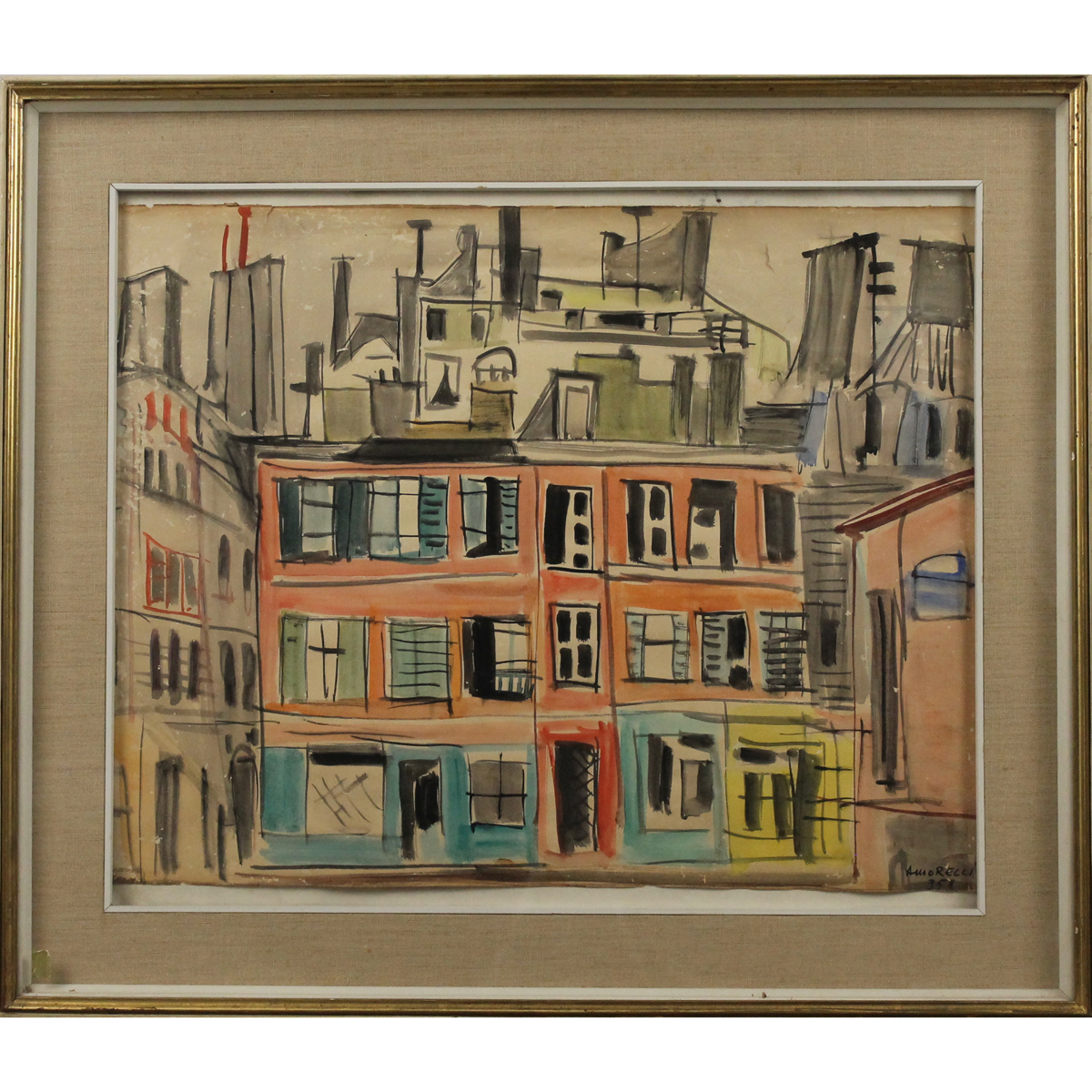 Alfonso Amorelli (1898/1969) "Scorcio urbano"