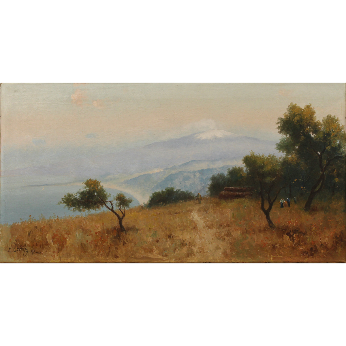 Erminio Cremp (1860/1936)  "Veduta dell'Etna"