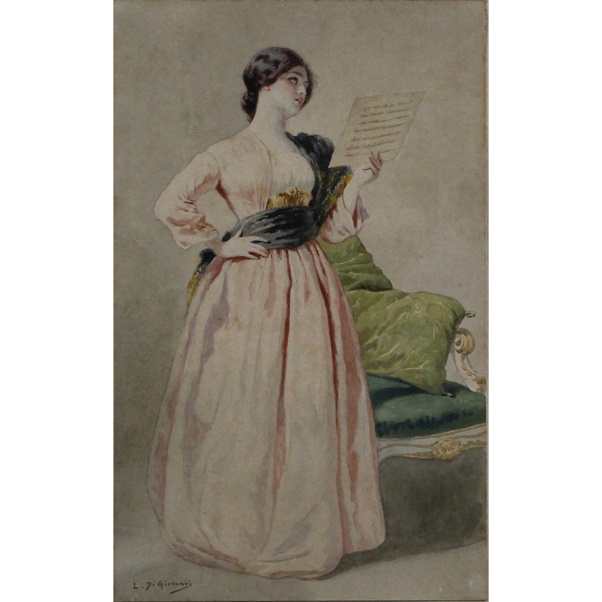 Luigi Di Giovanni (1856/1938) "La lettura"