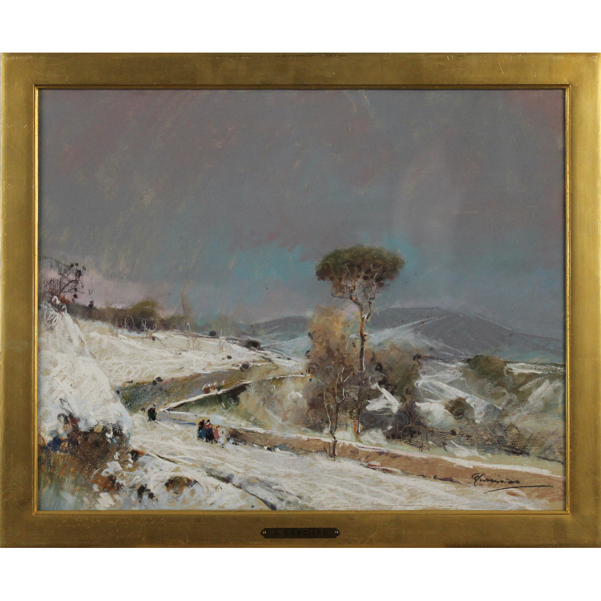 Giuseppe Casciaro (1863/1941) "Paesaggio innevato