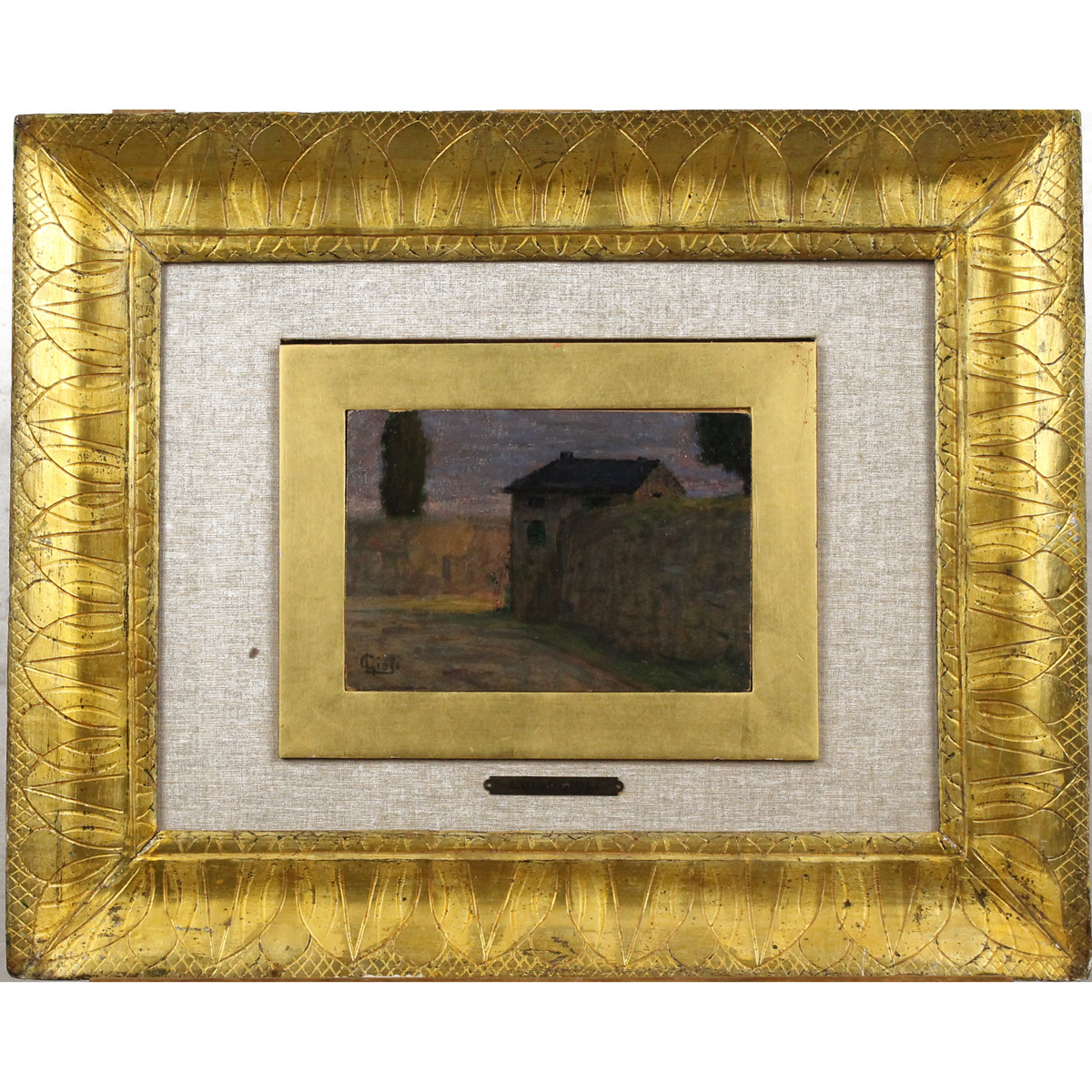 Luigi Gioli (1855/1947) (attr.)"Paesaggio con casolare"