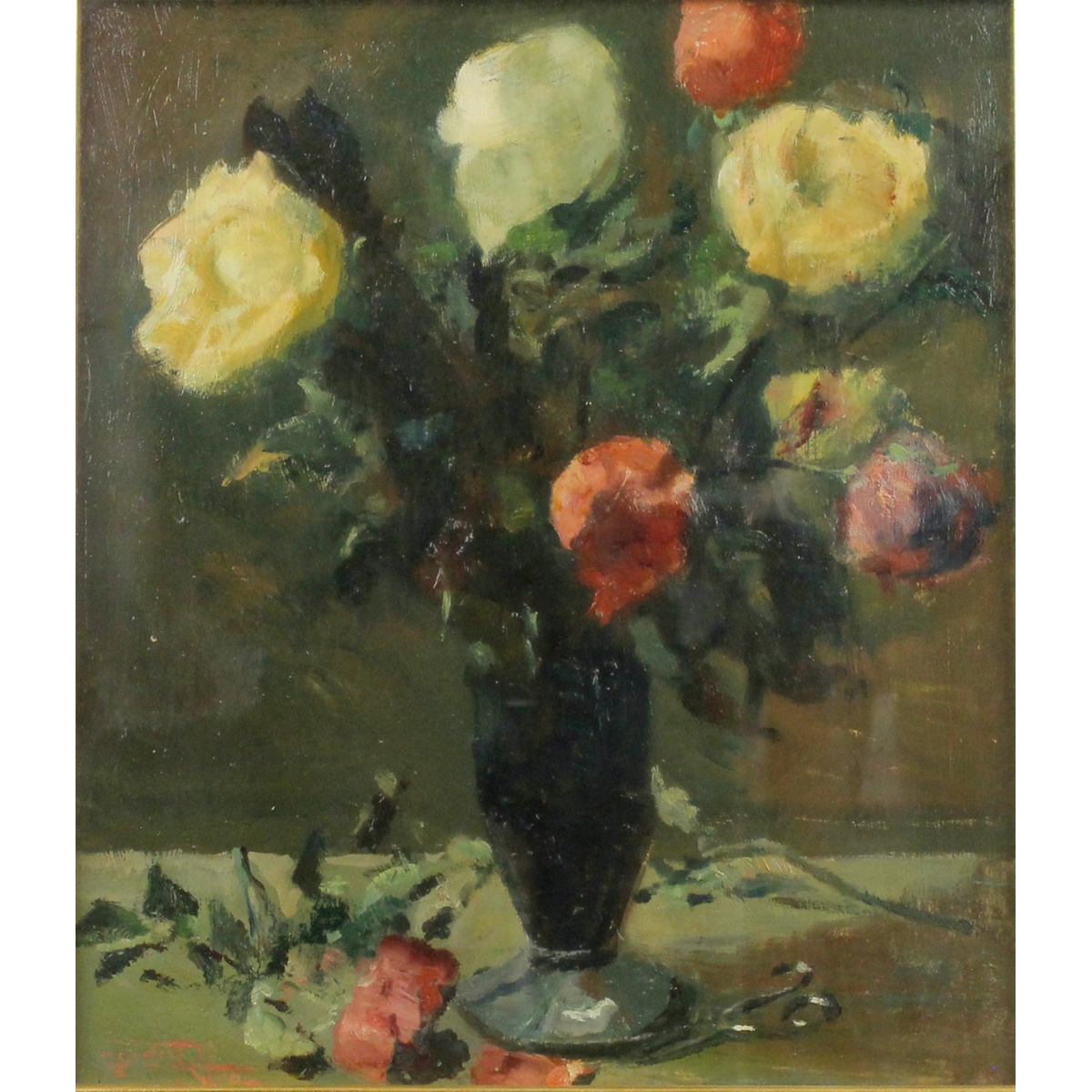 Egidio Riva (1866/1946) "Vaso con fiori"