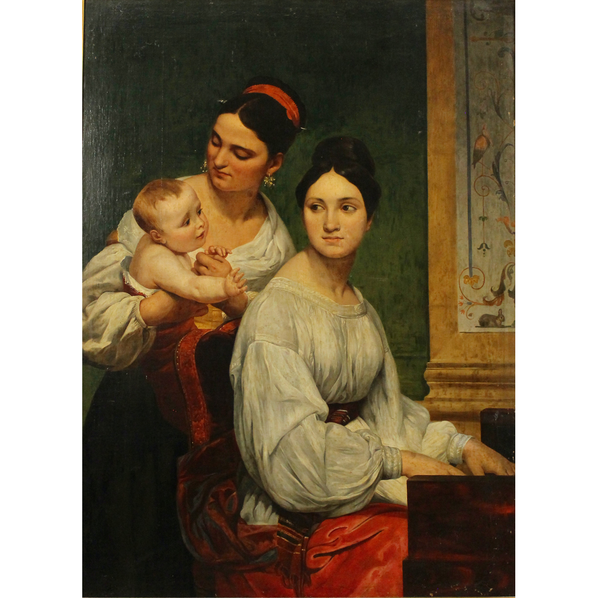 Horace Vernet (1789/1863) (attr.) "Ritratto della Marchesa Cunegonda Misciattelli con il figlio e la nutrice"