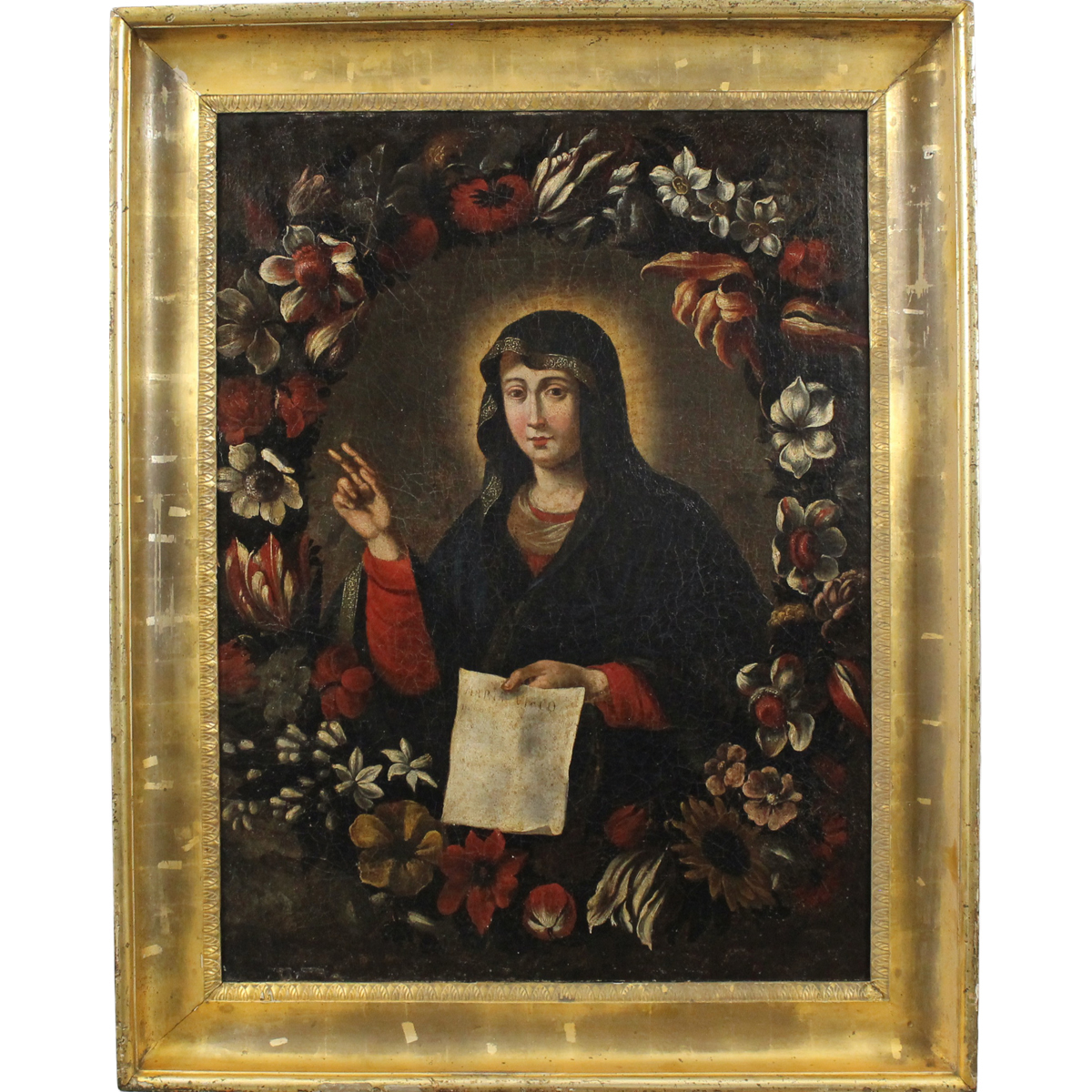 Pittore napoletano della fine del secolo XVII "La Madonna della lettera"