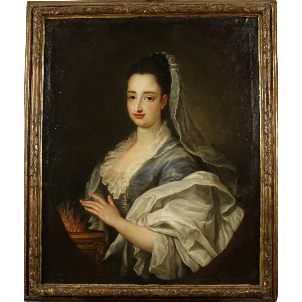 Scuola inglese del secolo XVIII "Figura di nobildonna"