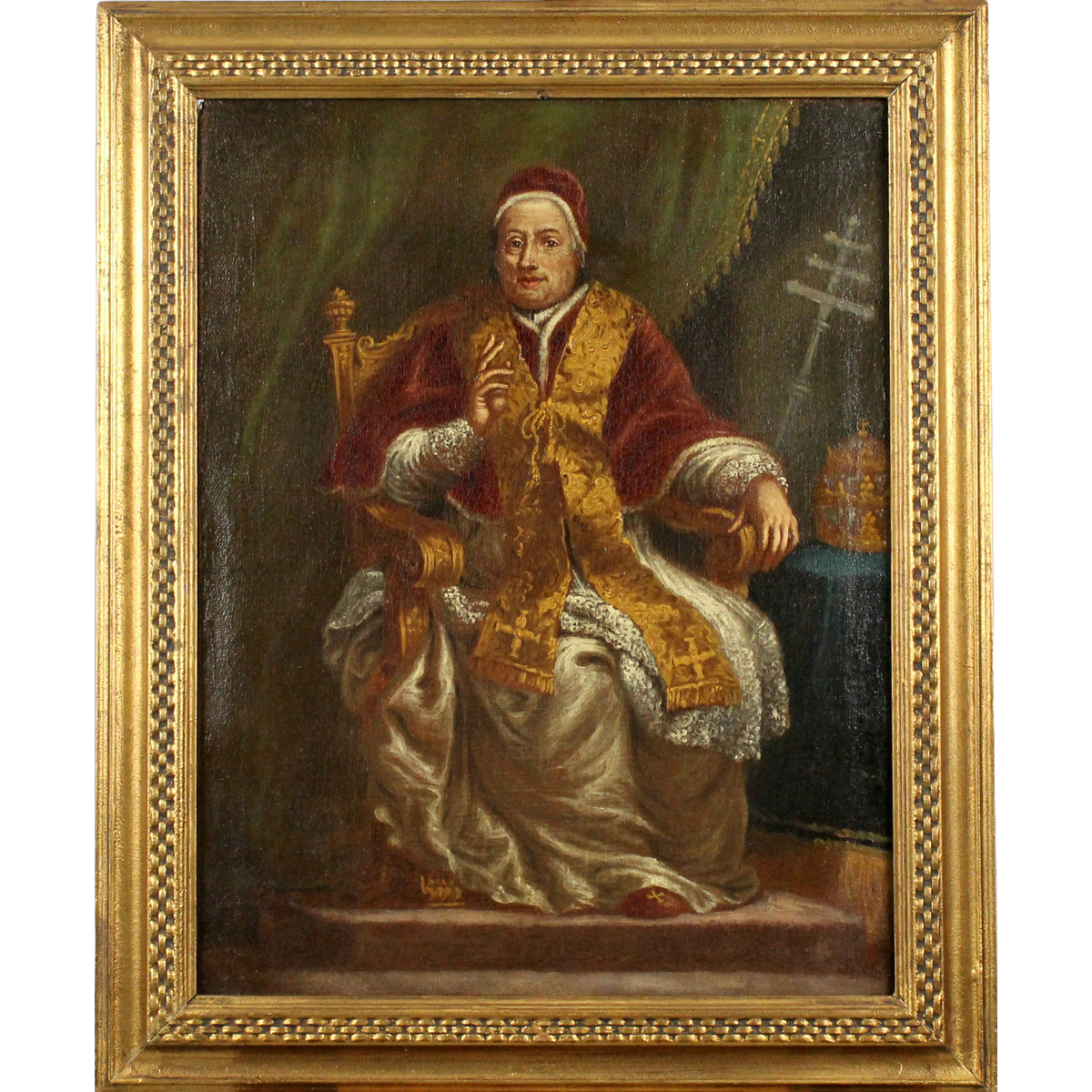 Scuola romana del secolo XVIII "Ritratto di Papa Clemente XIII"