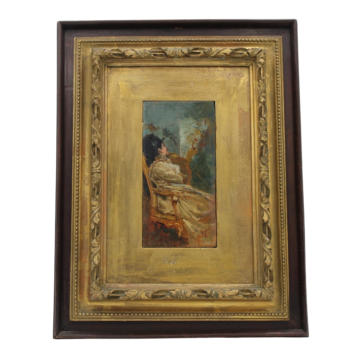 Pio Joris (1843/1921) "Figura femminile a riposo" 