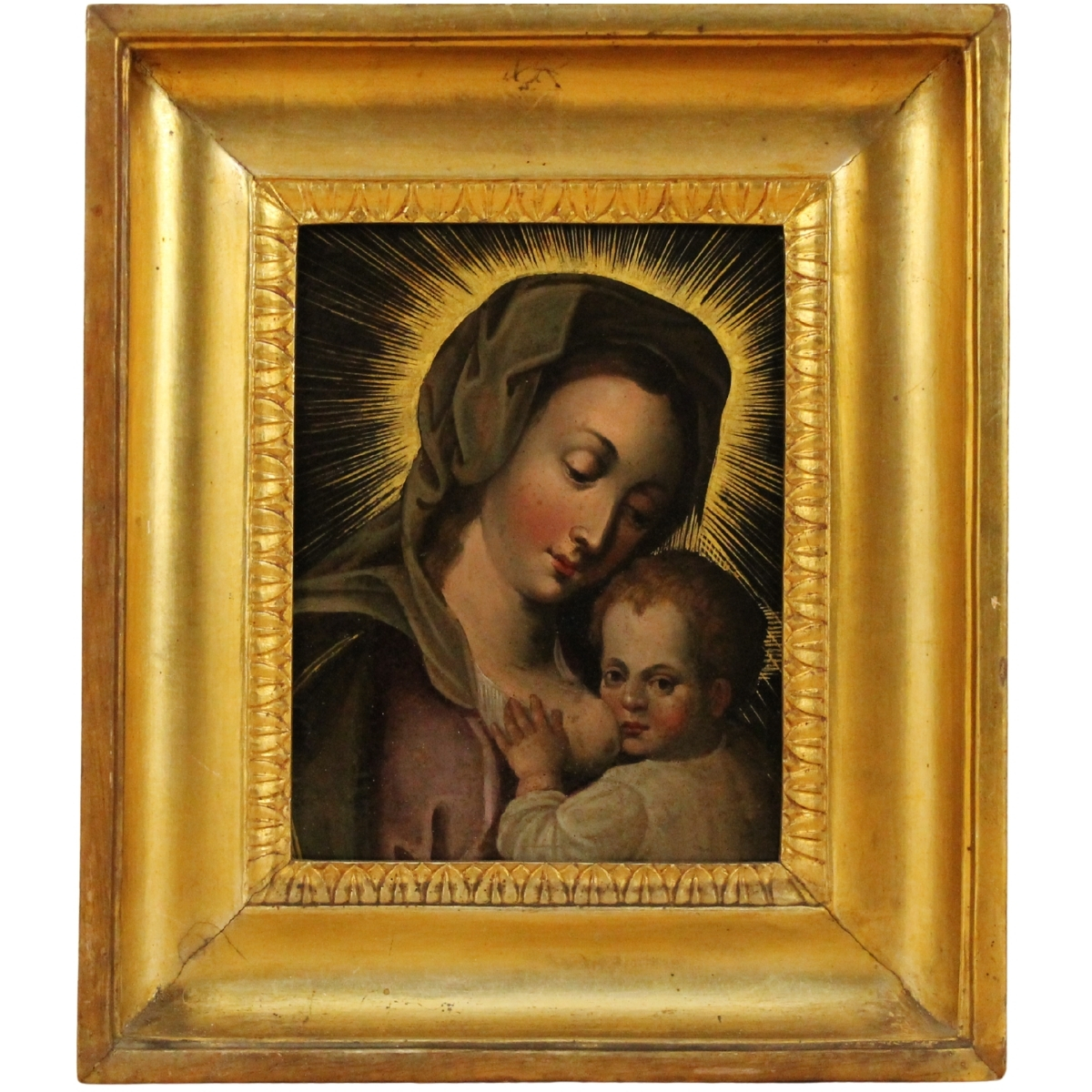 Scuola siciliana del secolo XVII "Madonna con Bambino"