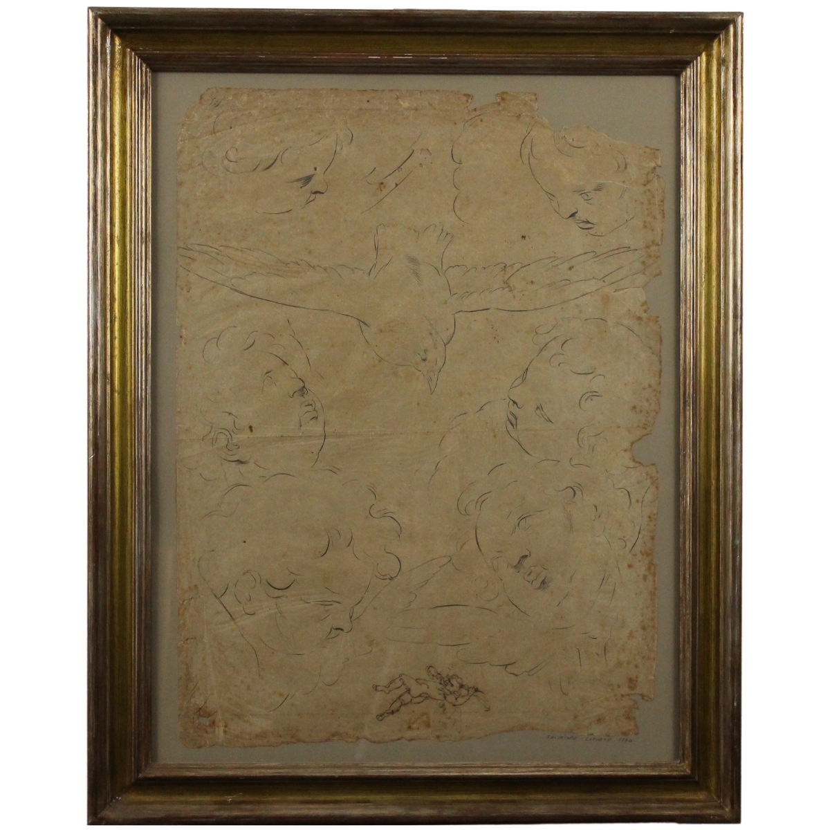 Salvatore Lo Forte (1804/1885) (attr.) "Colomba con putti"