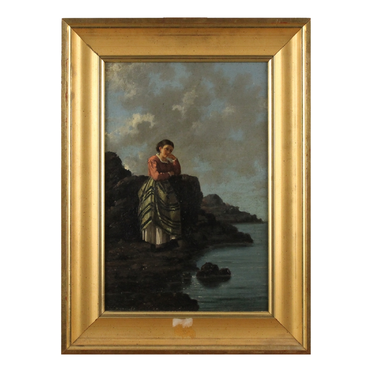 Natale Attanasio (1845/1923)"Figura di ragazza sulla scogliera"