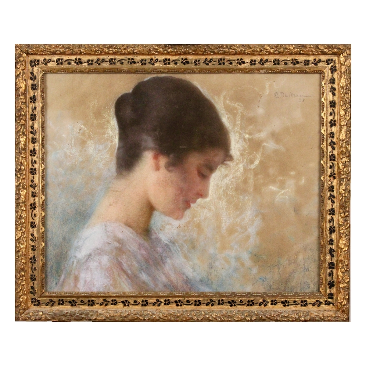 Ettore De Maria Bergler (1850/1938) "Profilo di donna"