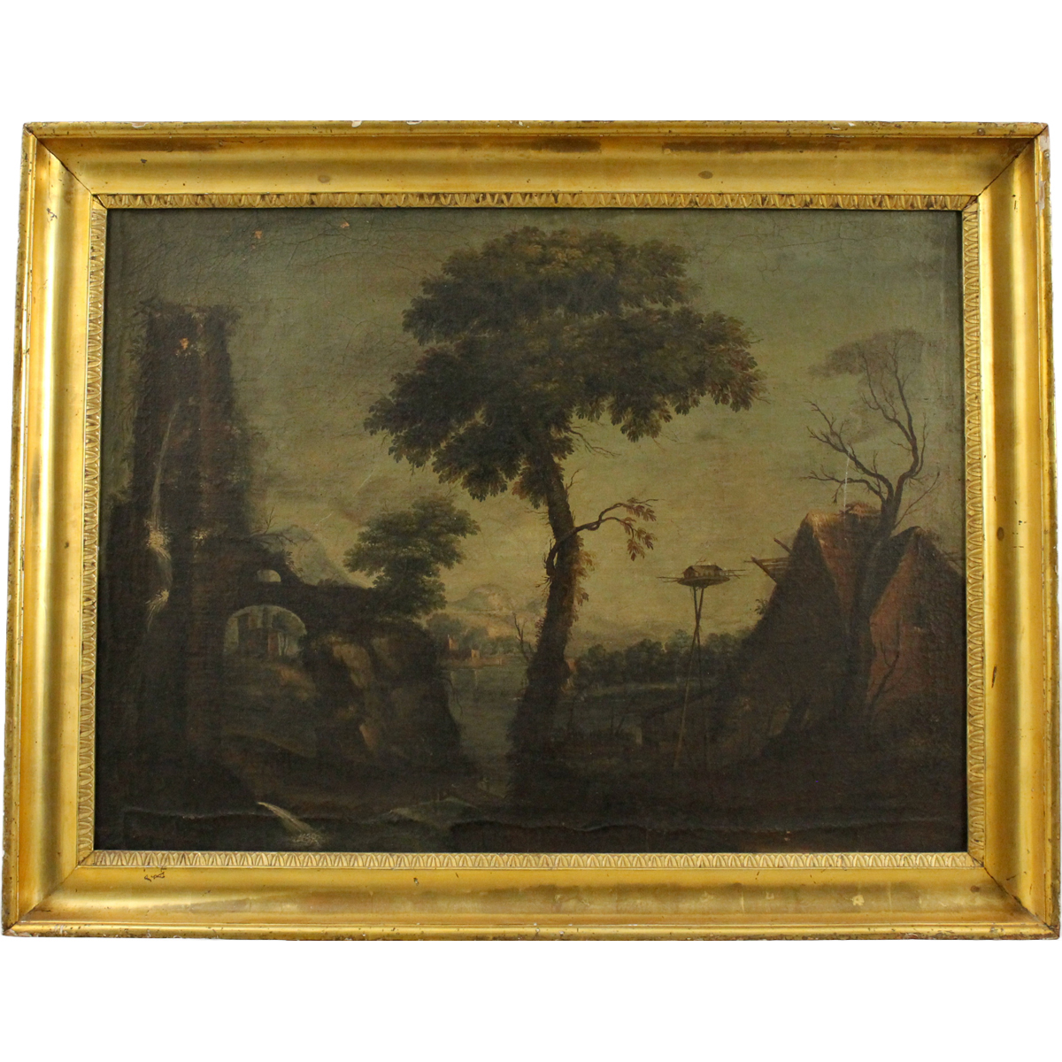 Scuola dell'Italia settentrionale della fine del secolo XVIII "Paesaggio con casolari"