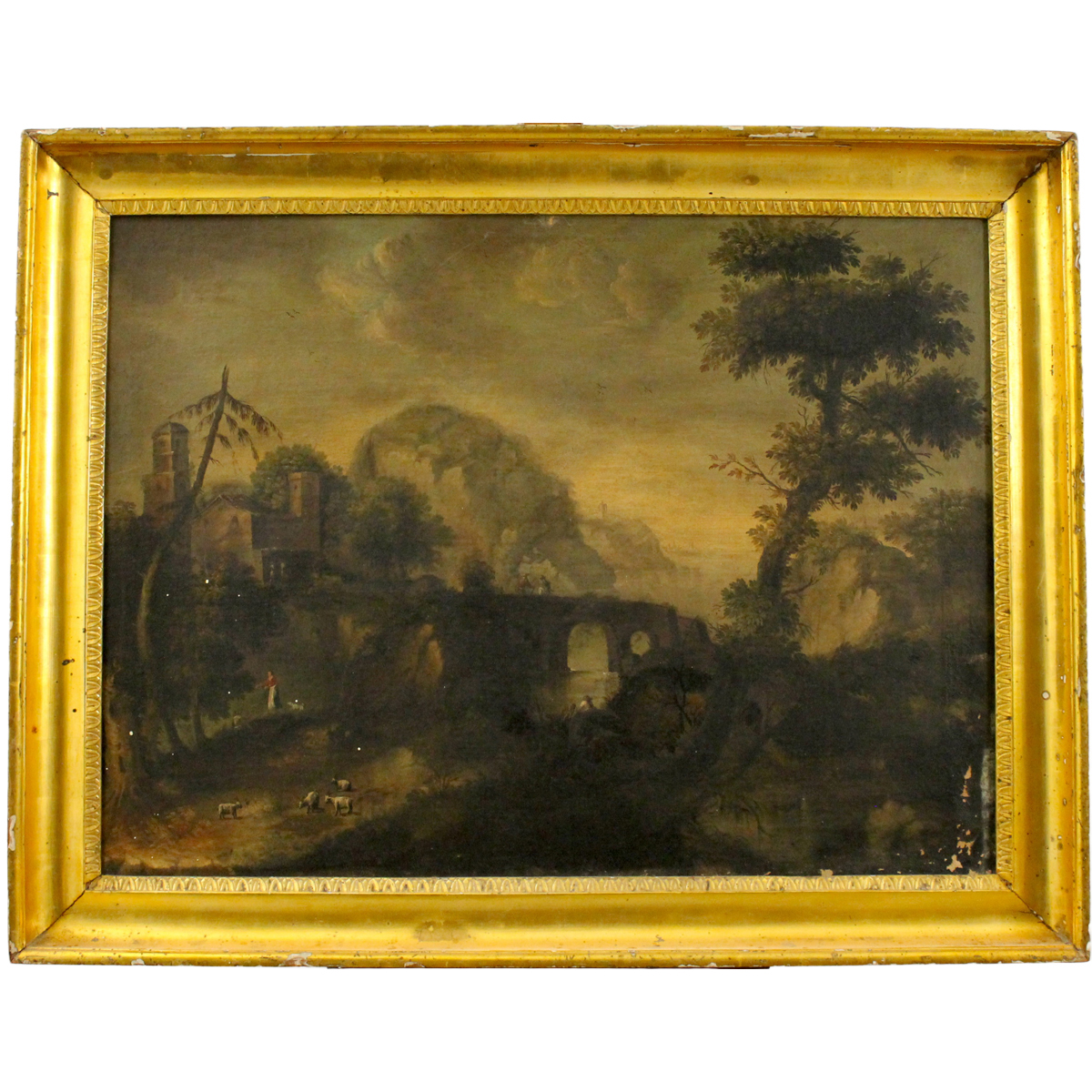 Scuola dell'Italia settentrionale della fine del secolo XVIII "Veduta del castello sul fiume"