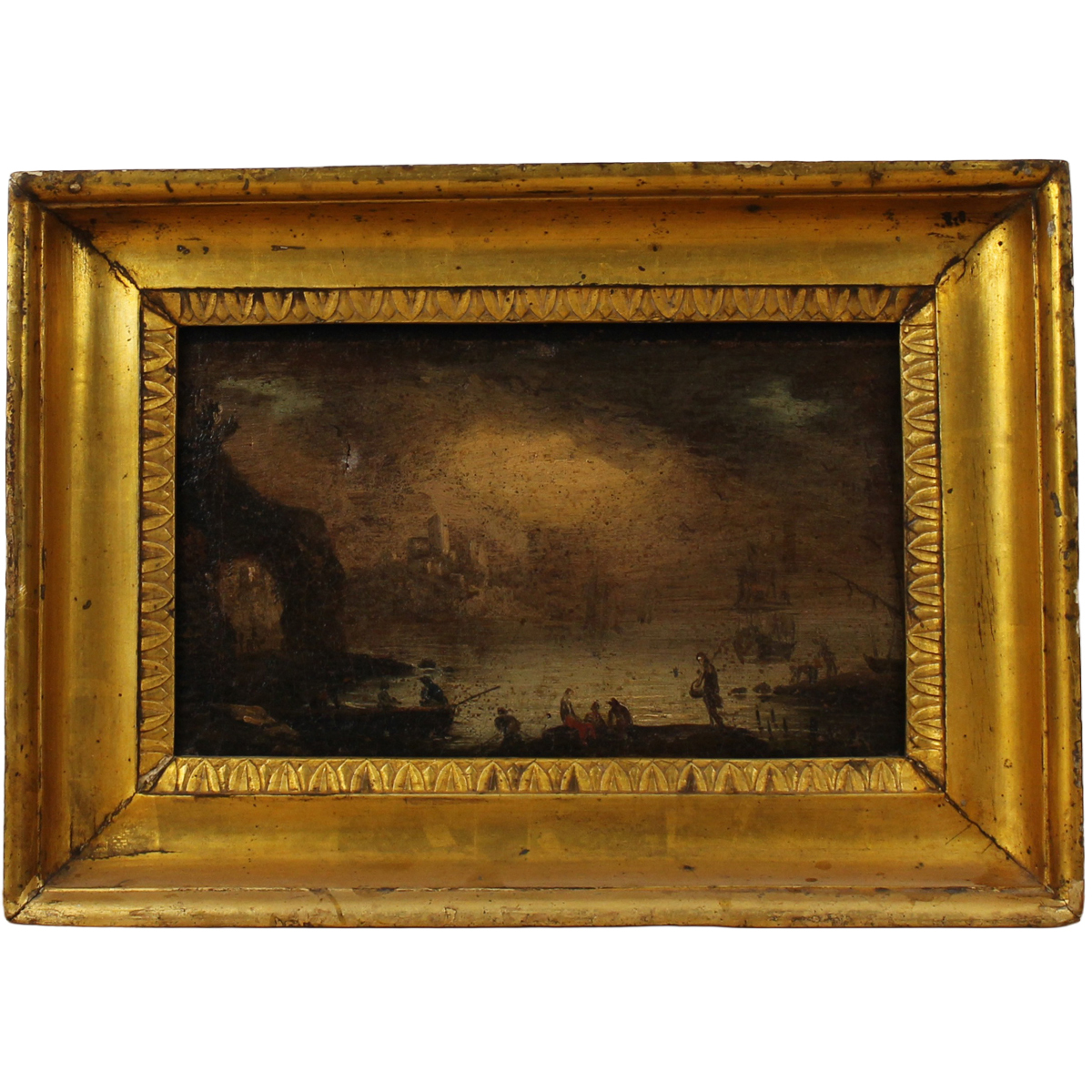 Scuola dell'Italia settentrionale della fine del secolo XVIII "Paesaggio lacustre con barche"