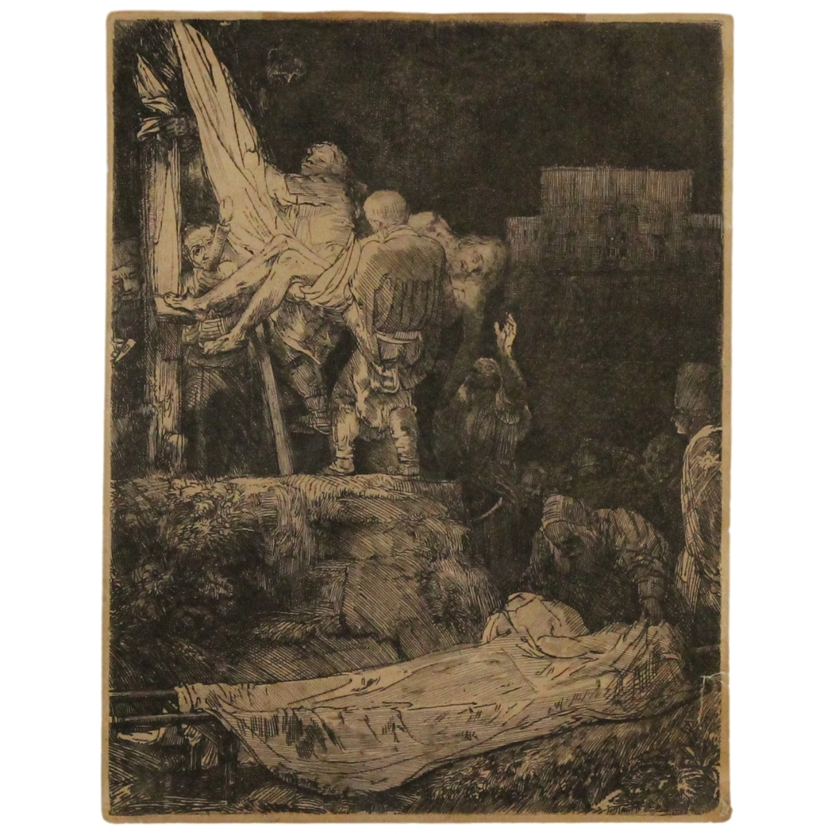 Rembrant Van Rijn (1606/1669) "La deposizione dalla croce alla luce delle lanterne"