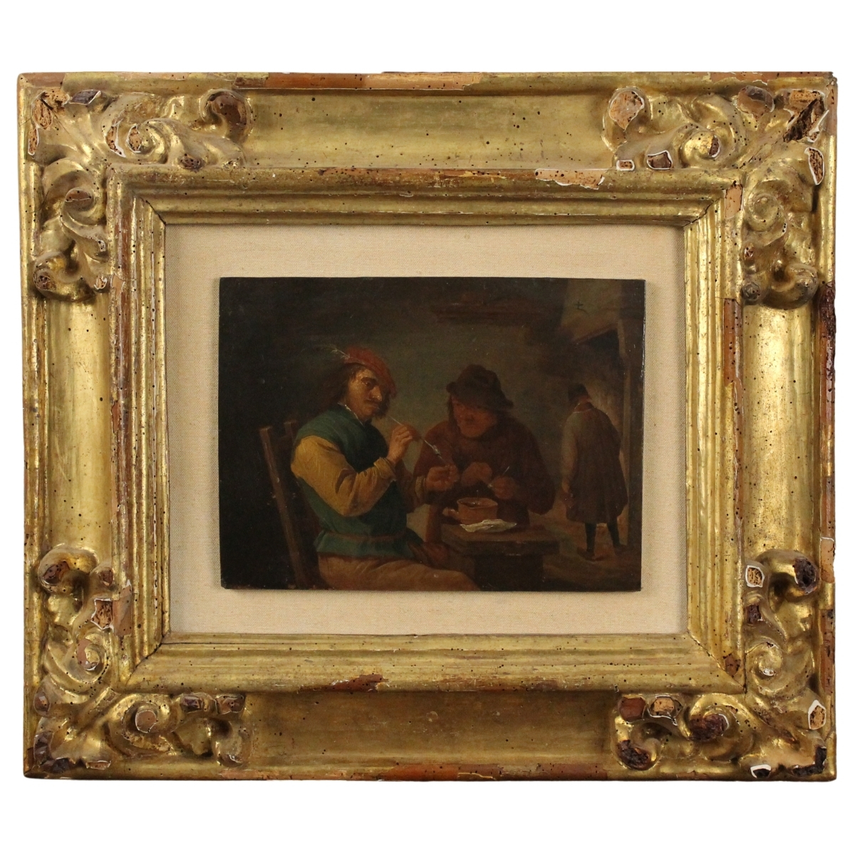 Scuola fiamminga del secolo XVIII "Interno di osteria"