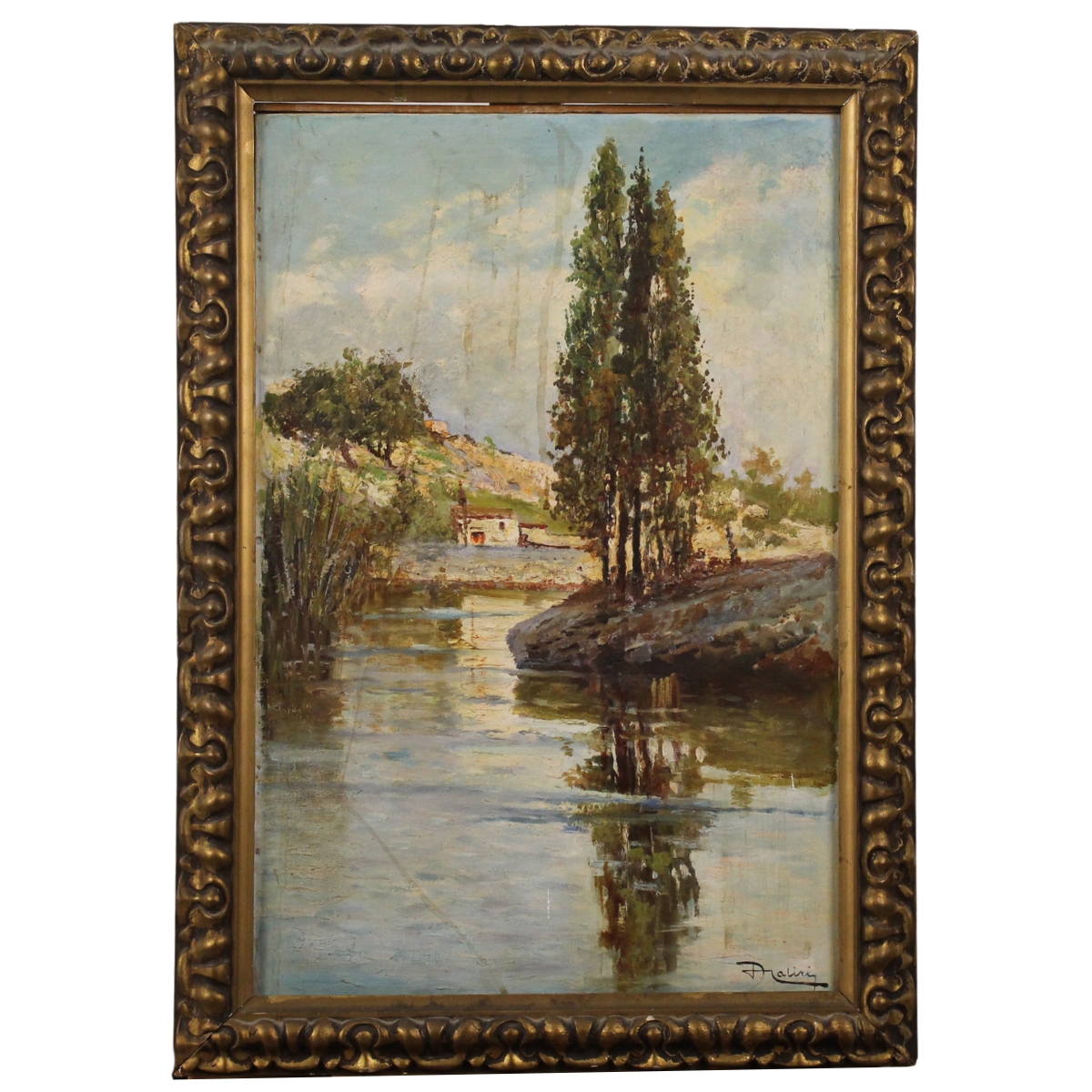 Antonio Caliri (XIX/XX)"Paesaggio fluviale"