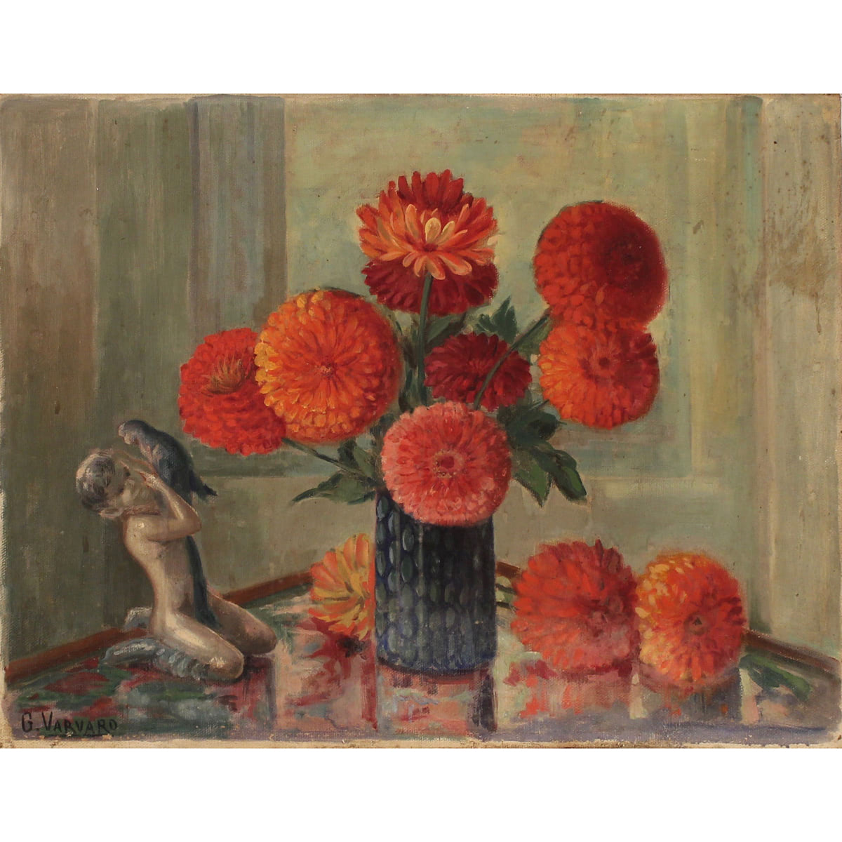GIOVANNI VARVARO (1888/1973) "Natura morta di fiori" - "Still life of flowers"