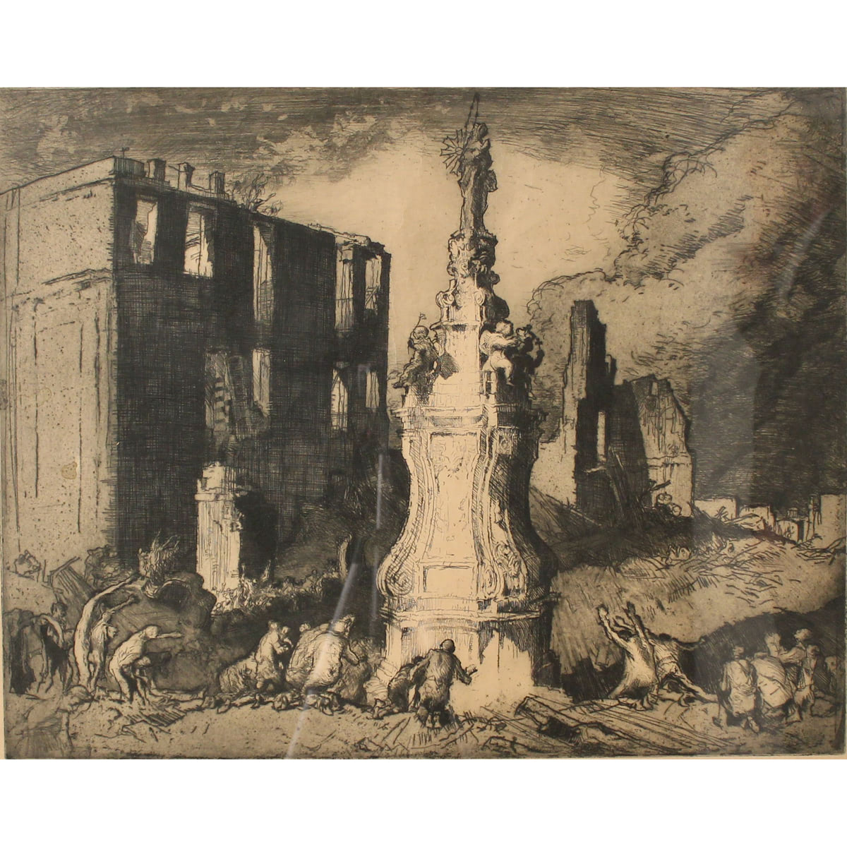 FRANK BRANGWYN (1867/1956) "Adorazione dell'Immacolata dopo il terremoto di Messina" - "Adoration of the Madonna after the Messina earthquake"