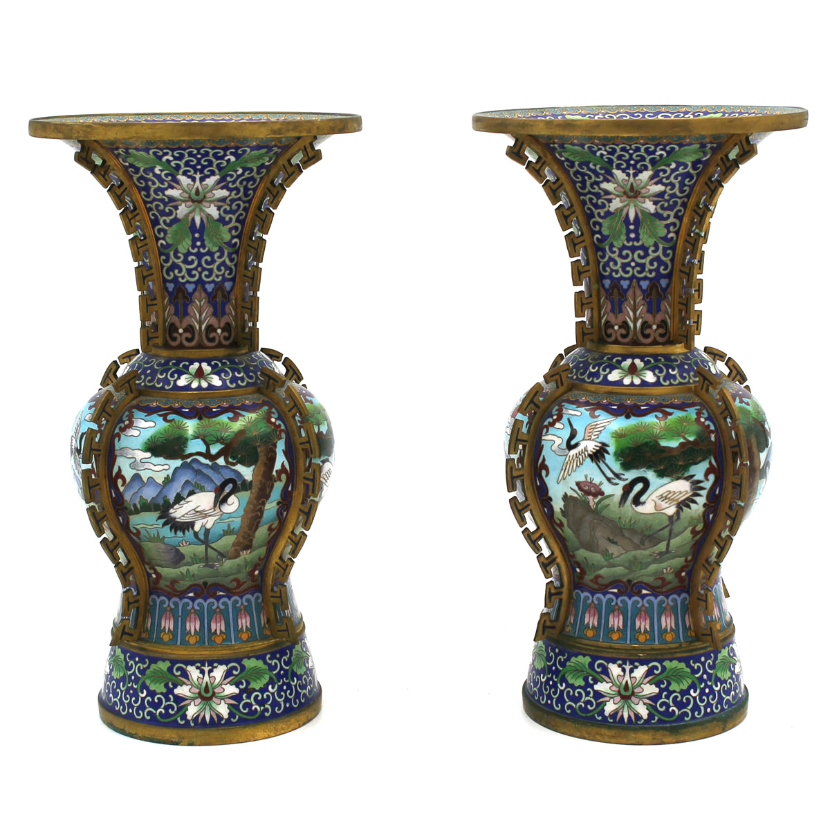 Coppia di vasi in cloisonné - Pair of cloisonné vases