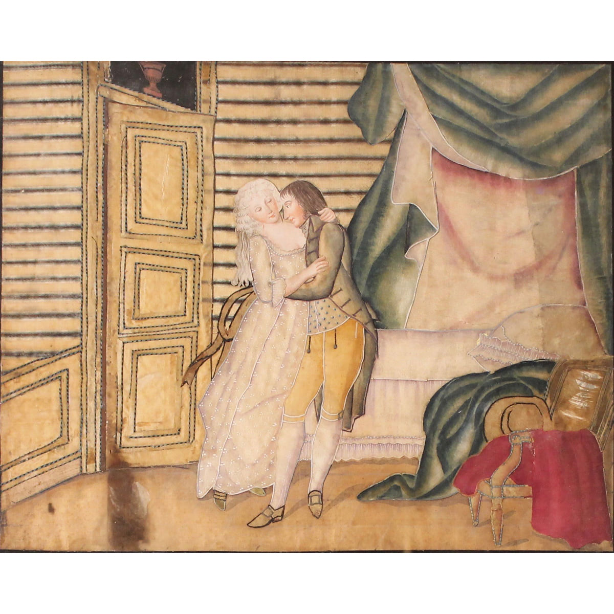 Scuola francese del secolo XIX "Scene galanti" - French school of the 19th century "Galant scenes"
