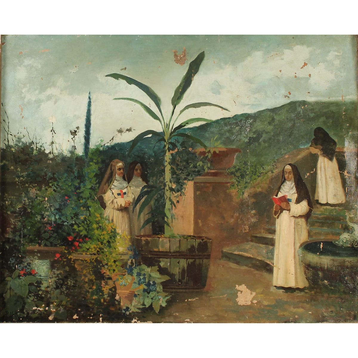 Paolo Vetri (1855/1937) "Suore in preghiera" - "Sisters in prayer"