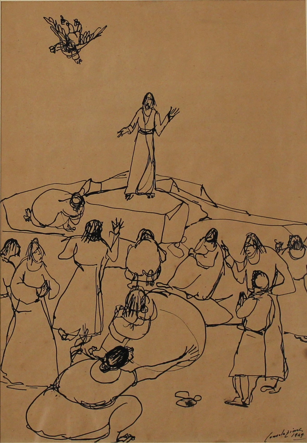 Giovanni Consolazione (1908/1964) "Predicazione di Cristo" - "Preaching of Christ"
