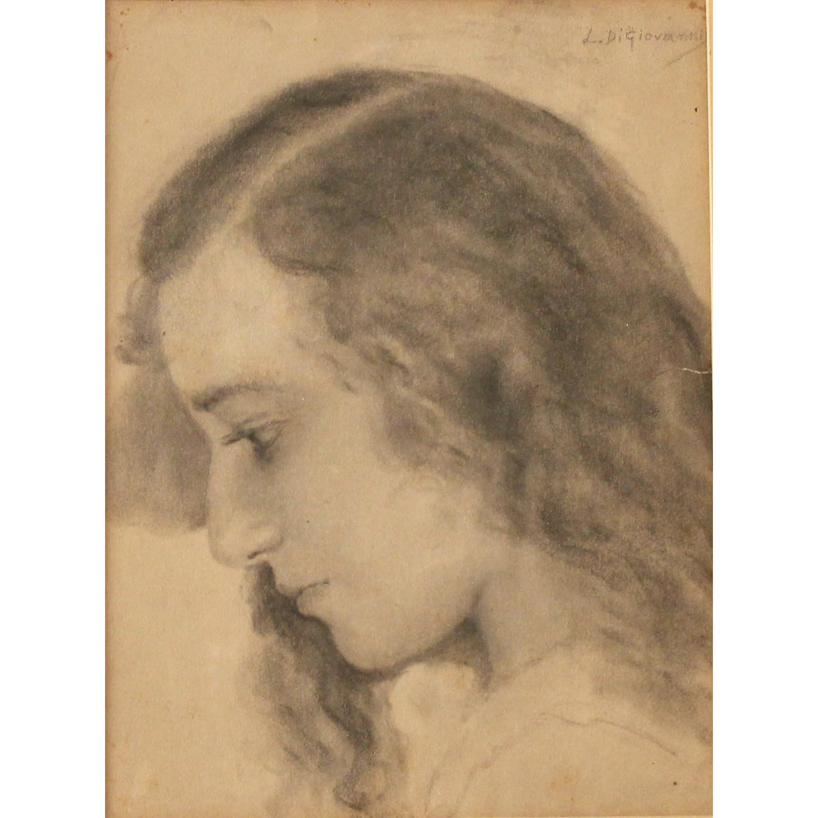 Luigi DI Giovanni (1856/1938) "Profilo di ragazza" - "Girl Profile"