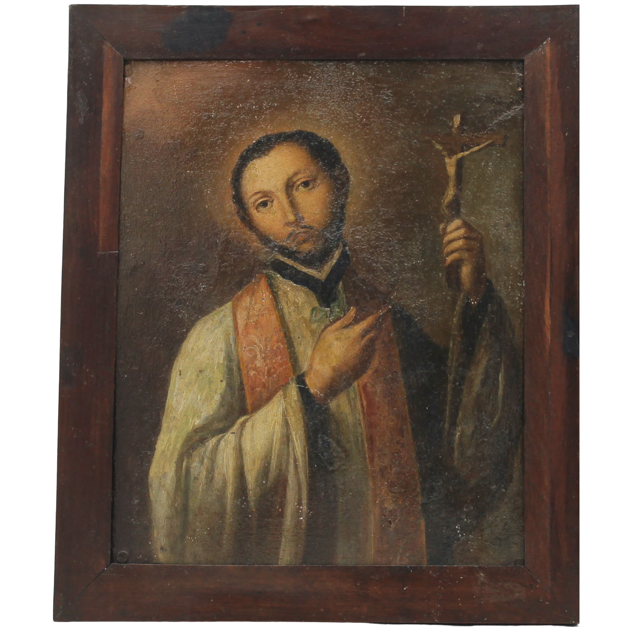 Scuola siciliana del secolo XVIII "Figura di Santo" - Sicilian school of the eighteenth century "Figure of Saint"