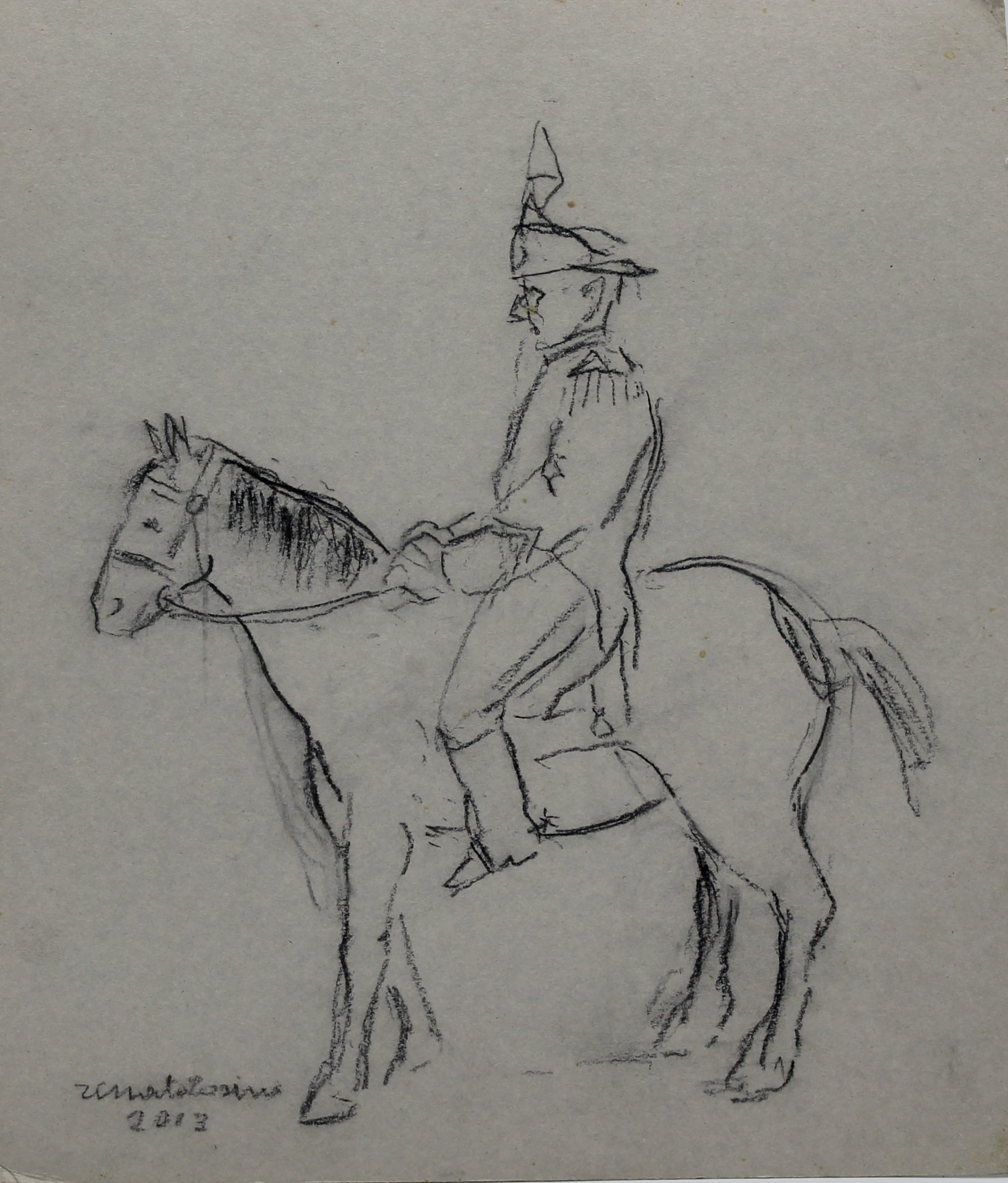 Renato Tosini (1926/2018) "Carabiniere a cavallo" - "Carabiniere on horseback"