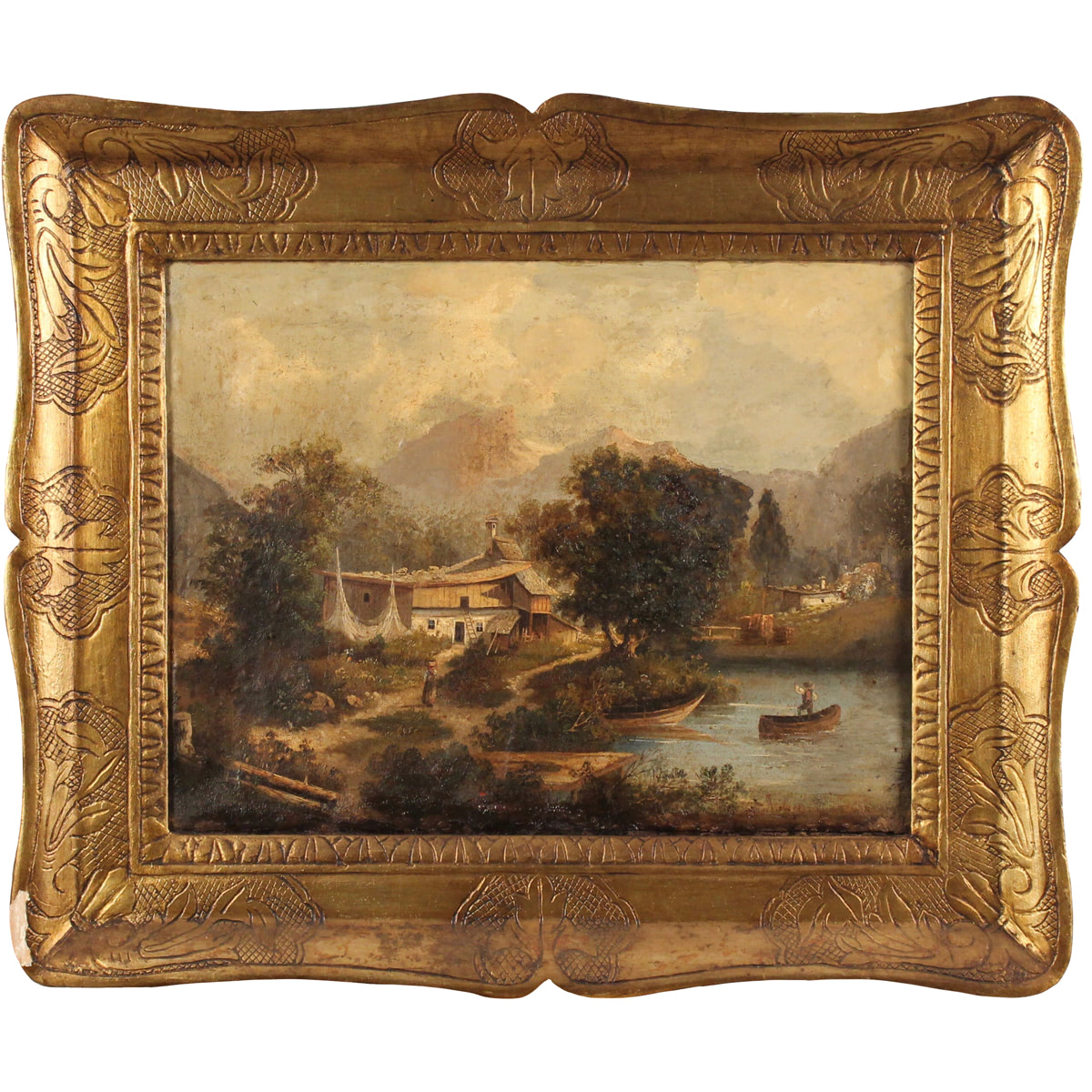 PAESAGGIO CON CASOLARE E FIGURE - LANDSCAPE WITH FARMHOUSE AND FIGURES