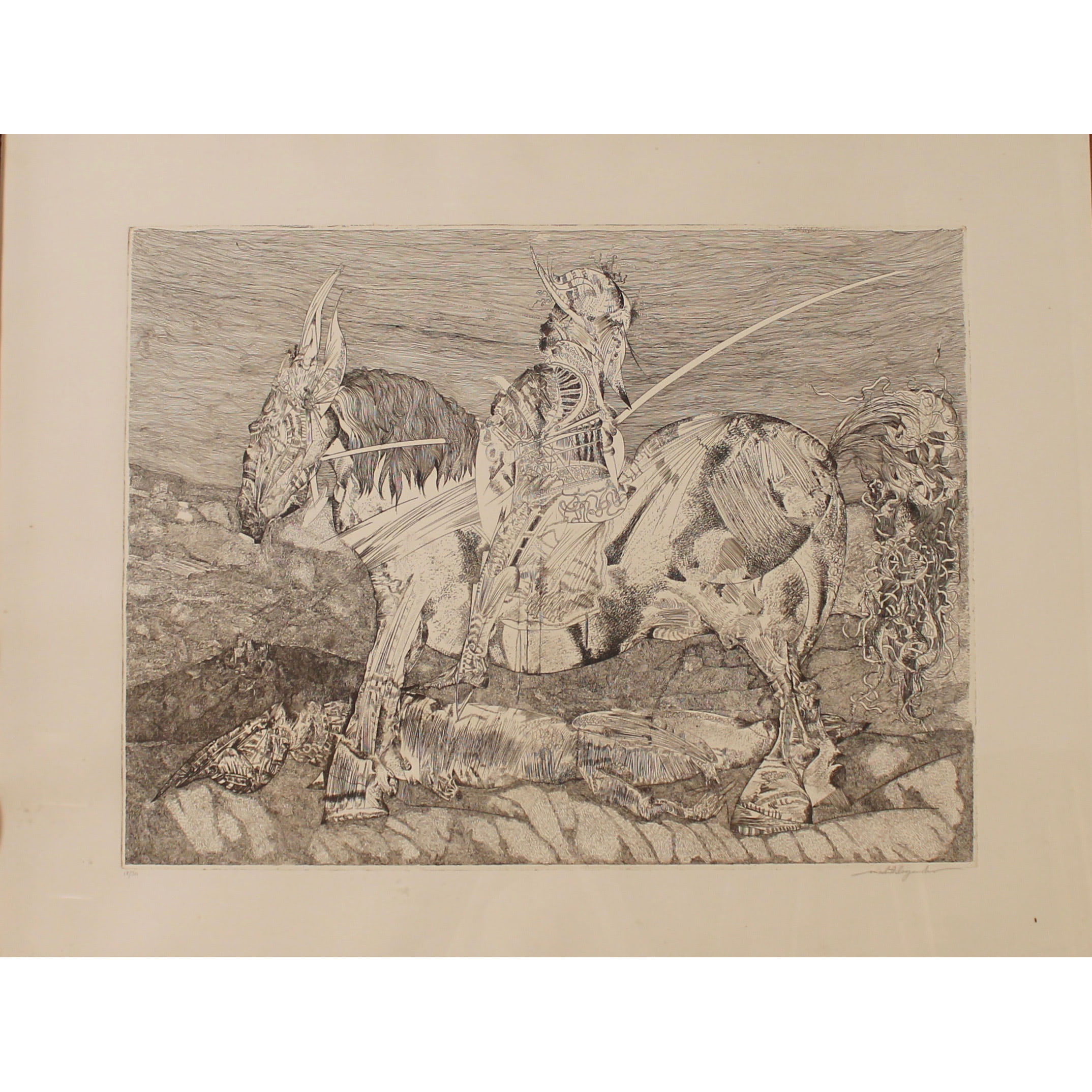 NICOLO D'ALESSANDRO "Cavaliere a cavallo" - "Knight on horseback" 
