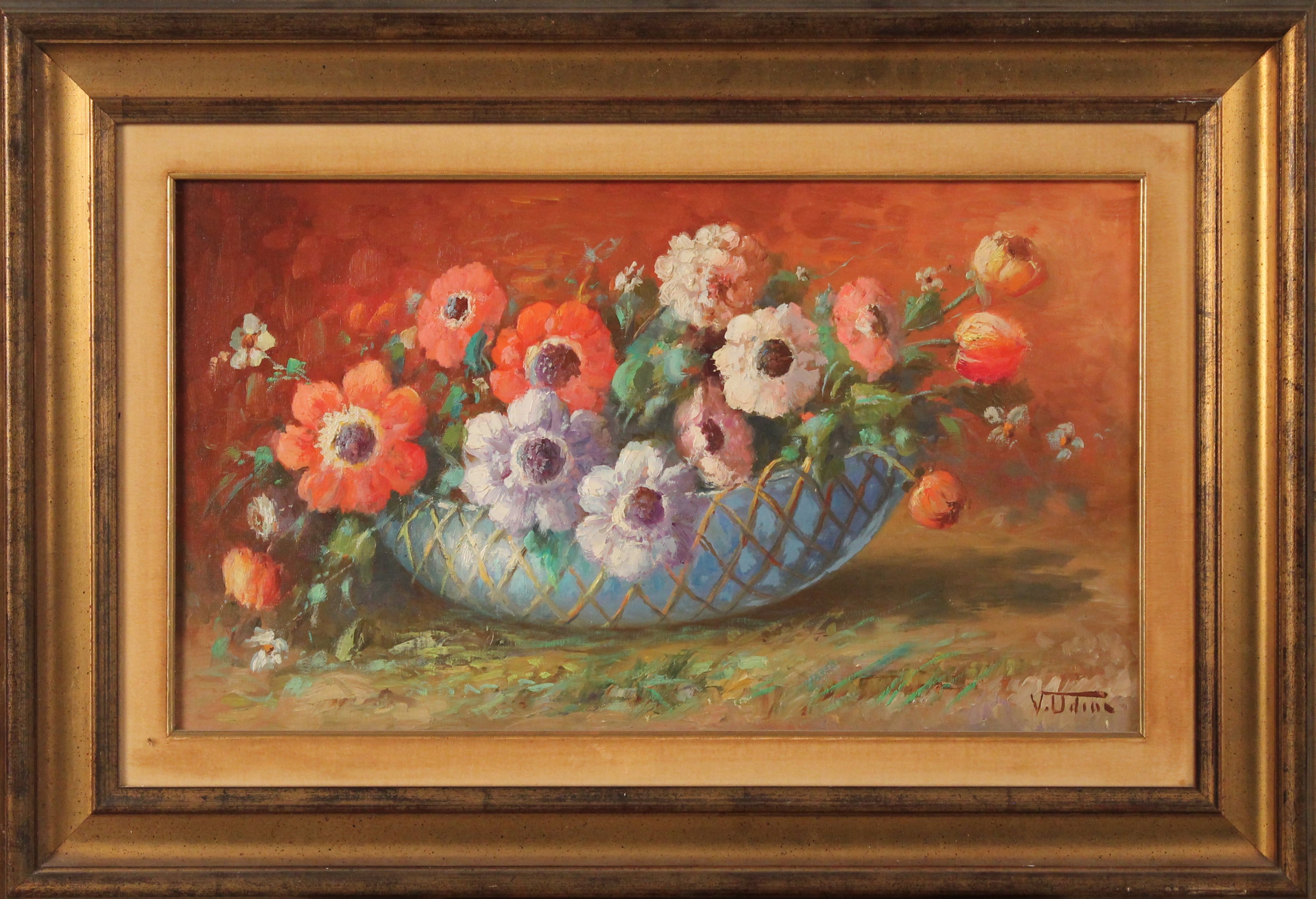 Vincenzo Udine (1898/1981) "Cesto di fiori" - "Basket of Flowers"