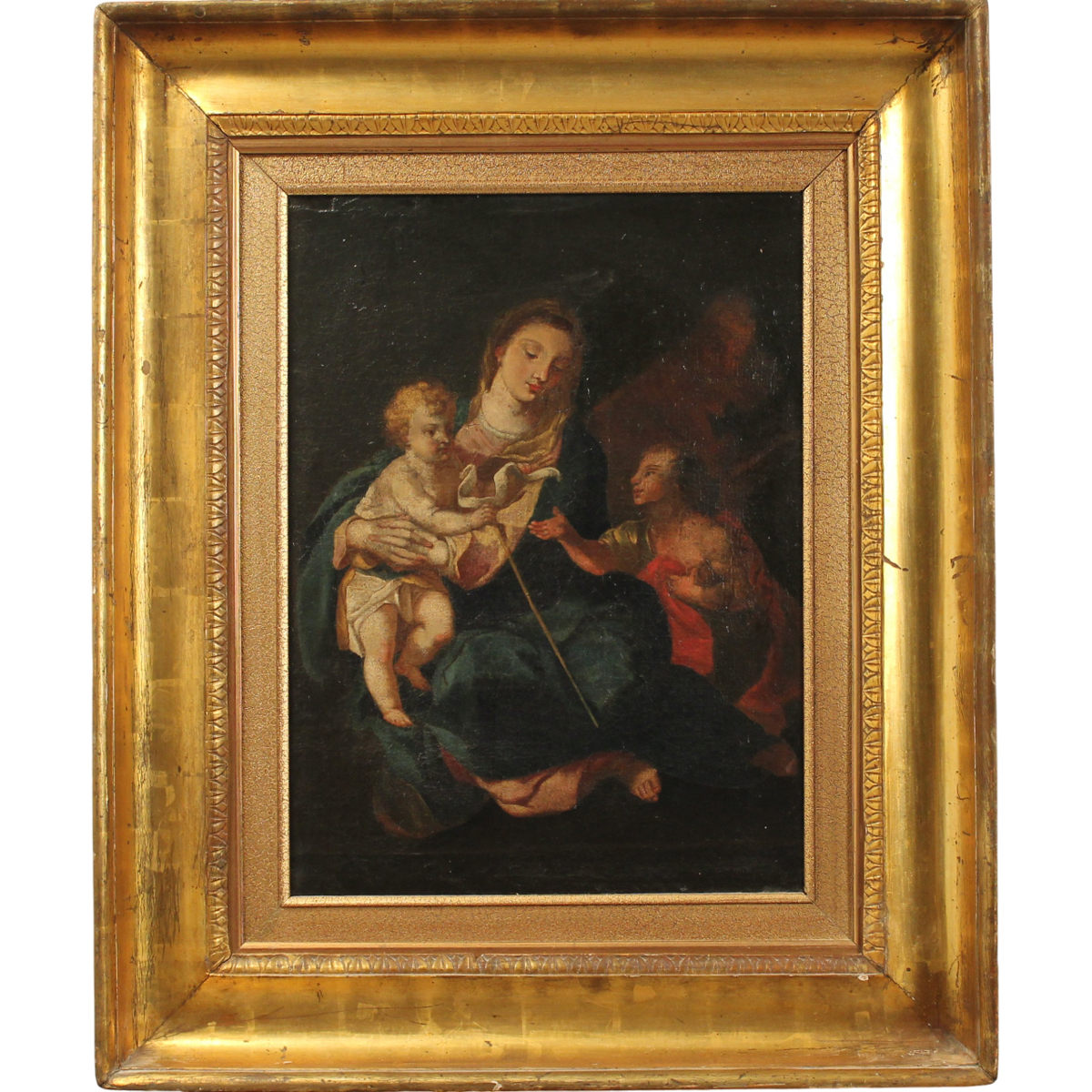 Scuola siciliana del secolo XVIII "Madonna con Bambino e San Giovannino"