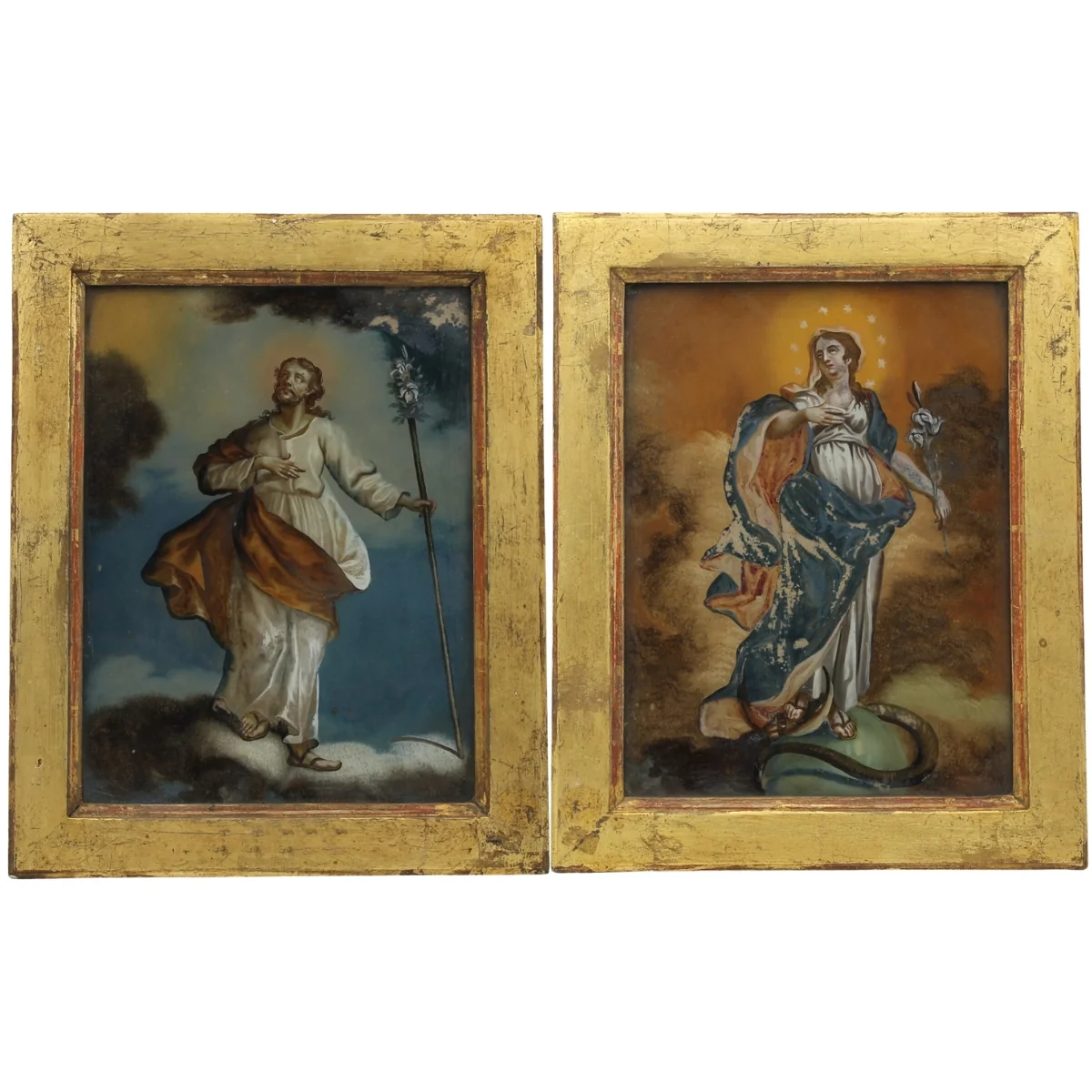 Scuola siciliana del secolo XVIII "La Madonna e San Giuseppe"