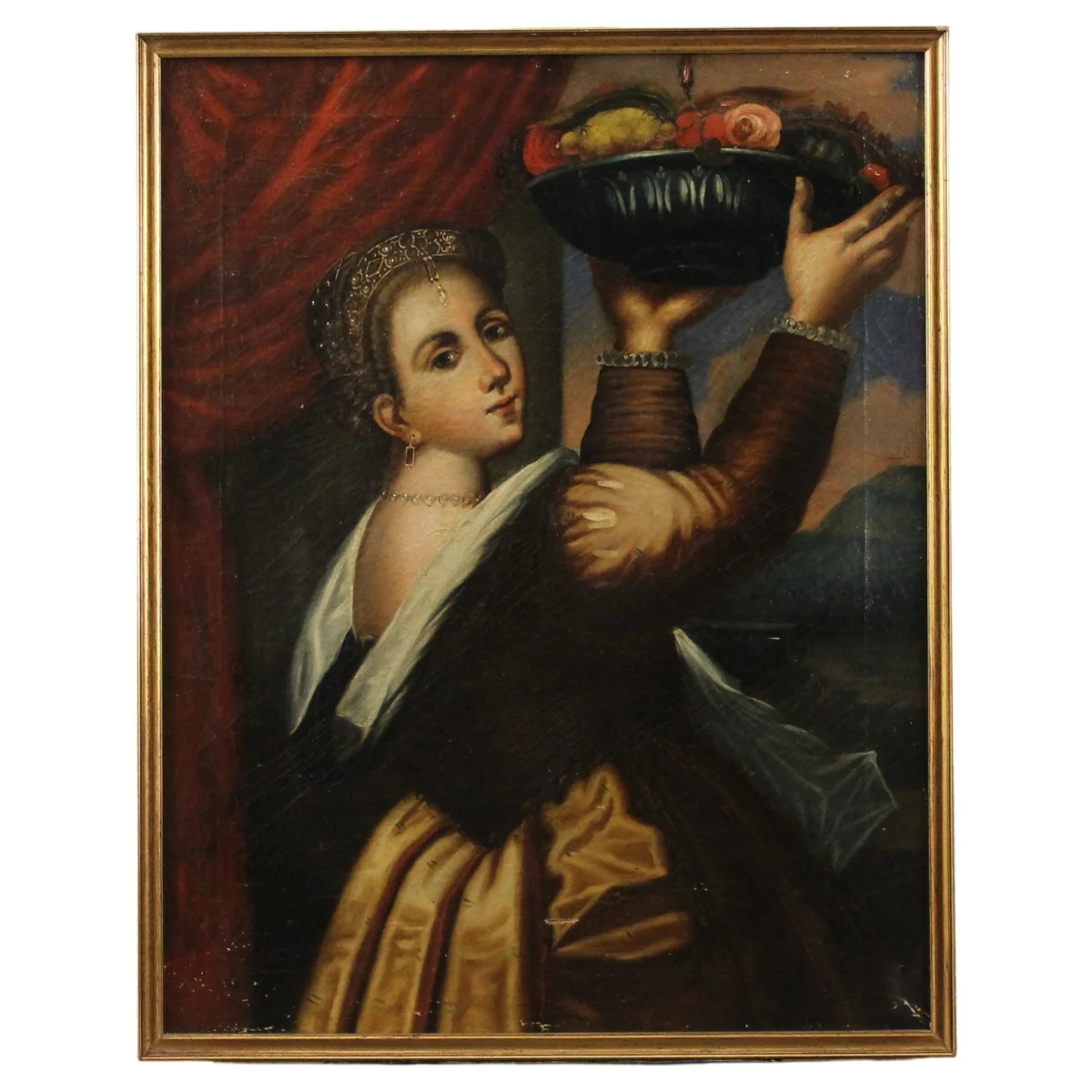 Scuola veneta del secolo XIX "Portatrice di frutta"