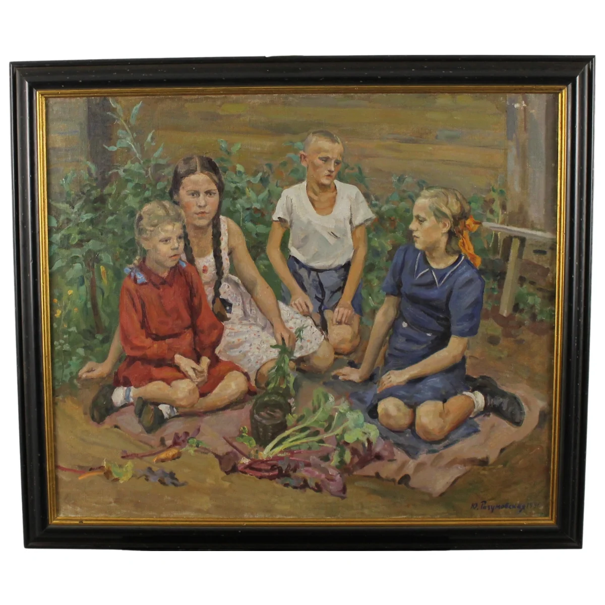 Scuola russa del secolo XX "Bambini in giardino"