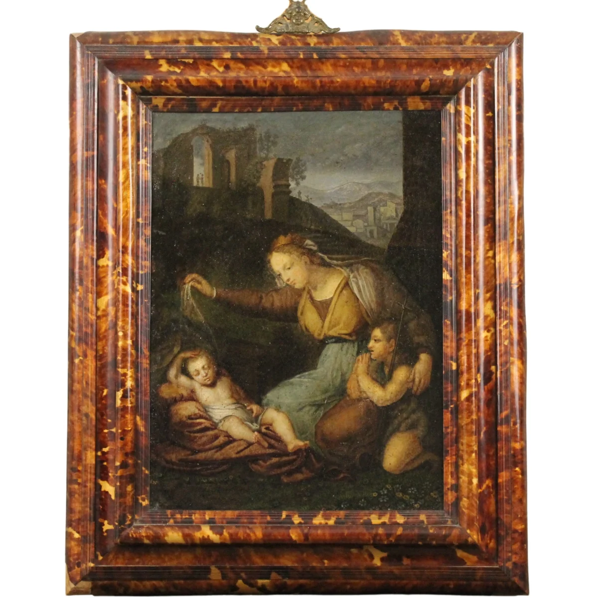 Scuola italiana del secolo XVIII "Madonna con Bambino e San Giovannino"