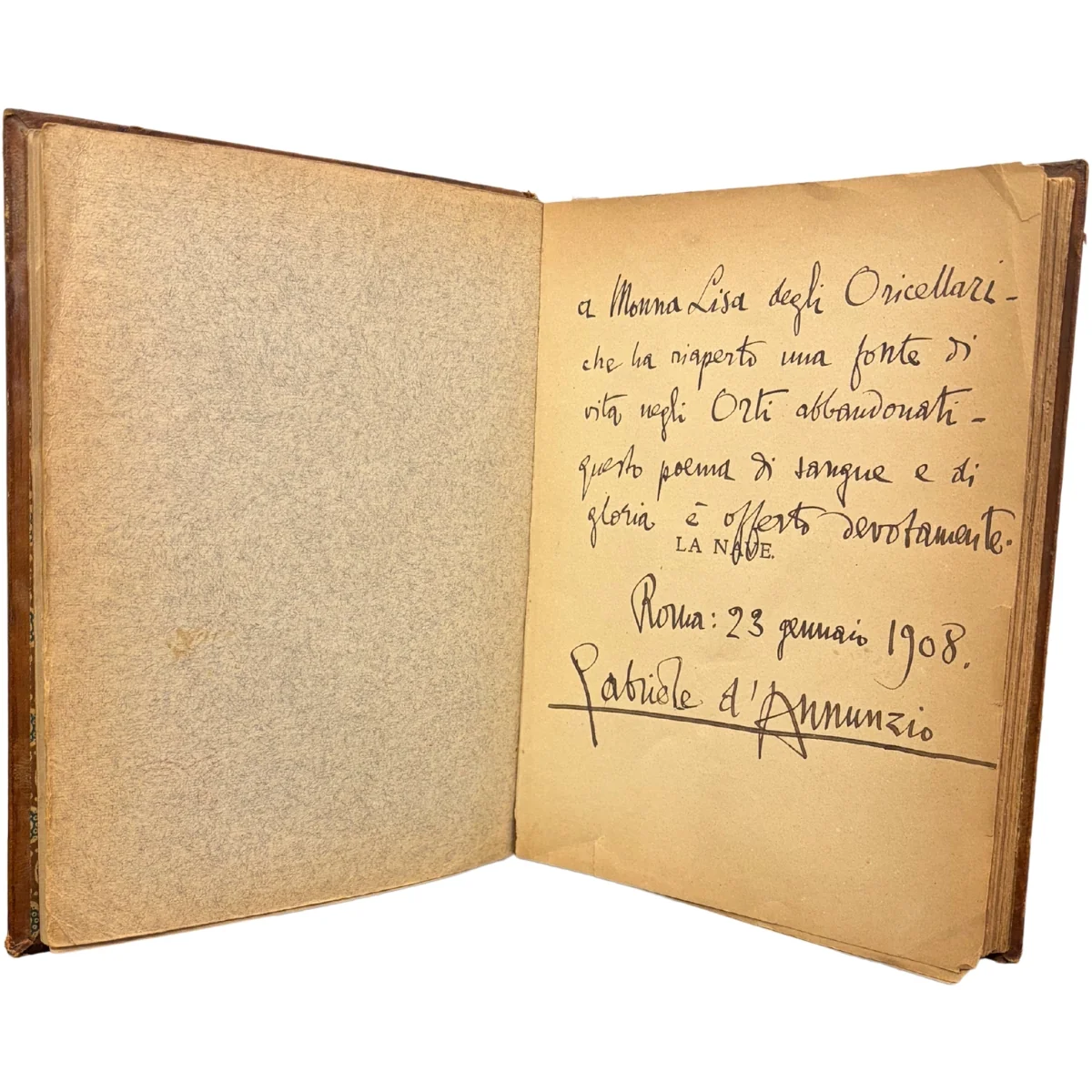 Libro con dedica autografa di G. D'Annunzio