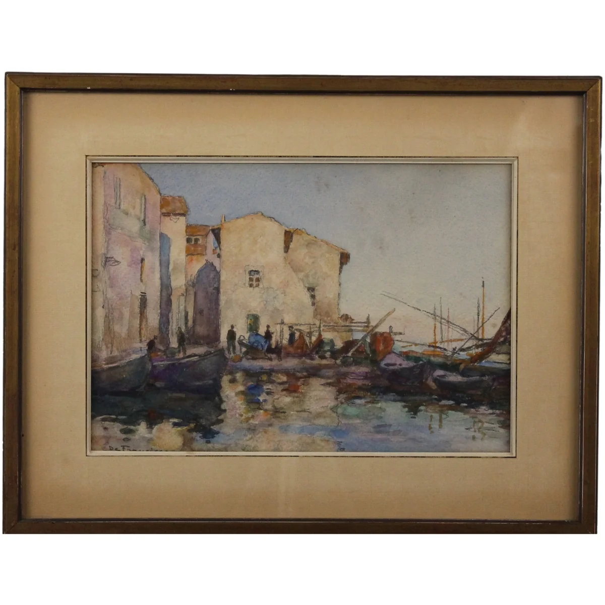Pietro De Francisco (1873/1969) "Veduta del porto di Martingue"
