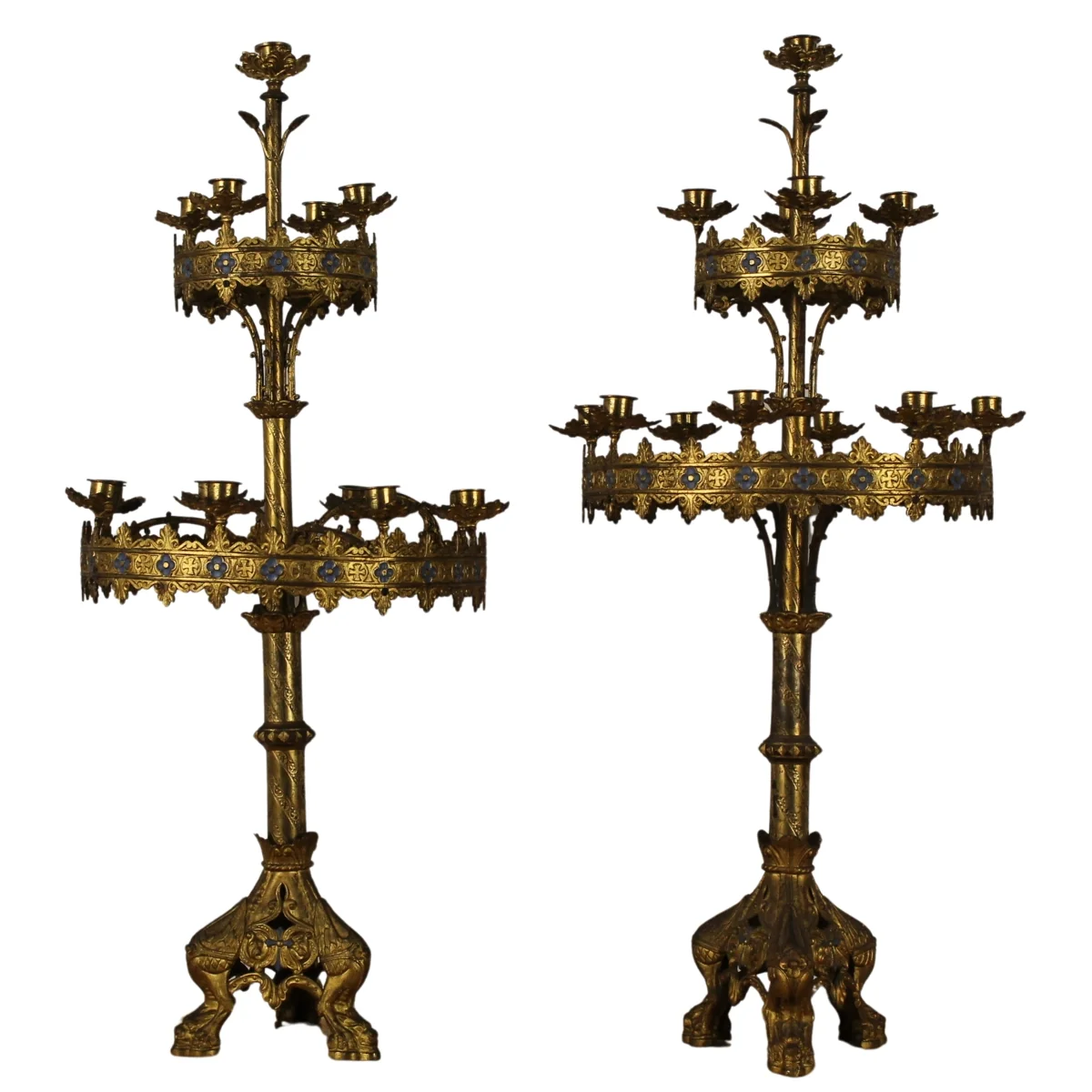 Coppia candelabri eclettici a tredici luci
