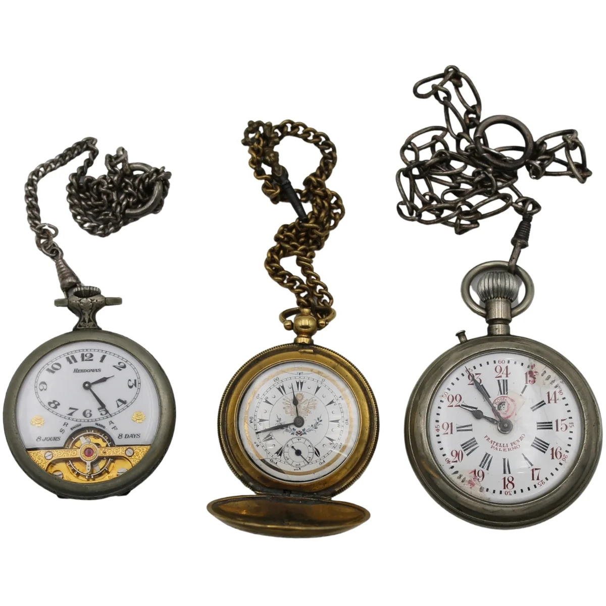 Tre orologi da tasca