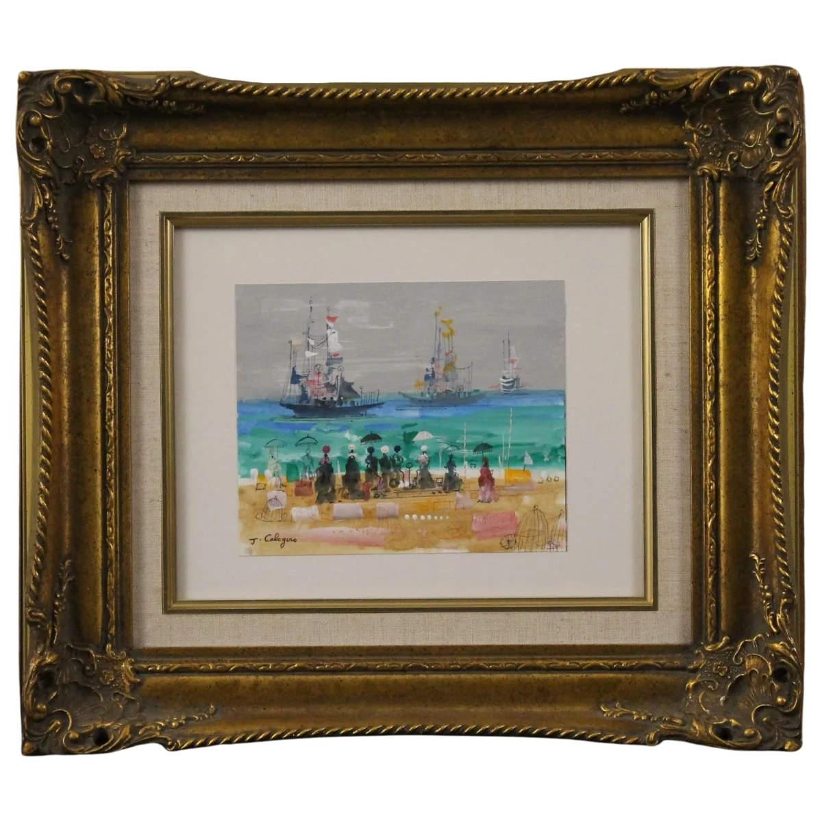 Jean Calogero (1922/2001) "Arrivo dei piroscafi"