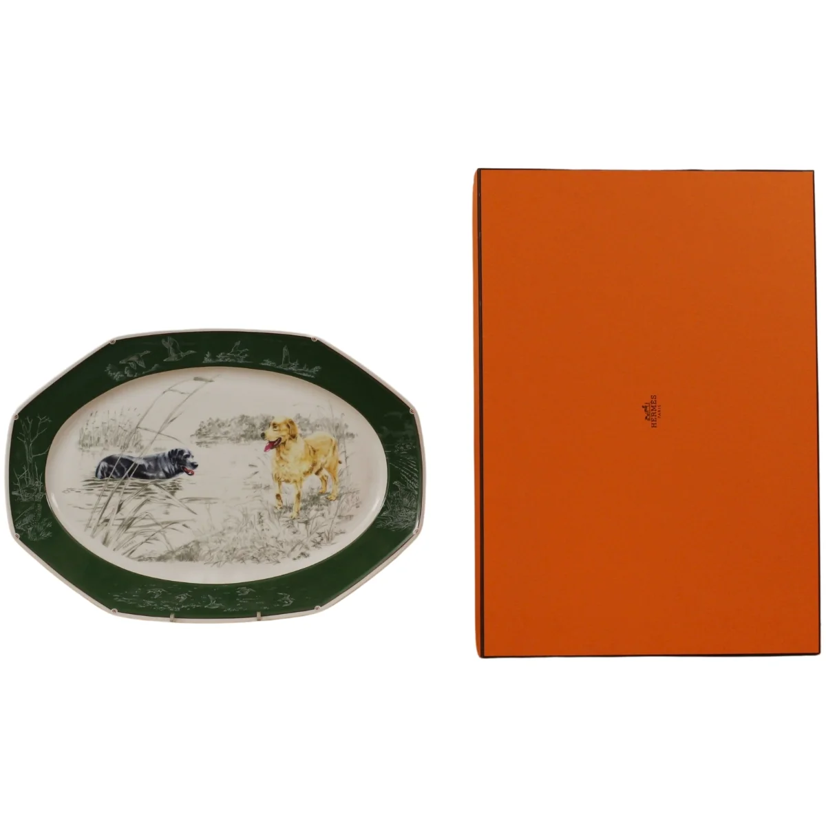 Vassoio Hermès "Cani nel lago"