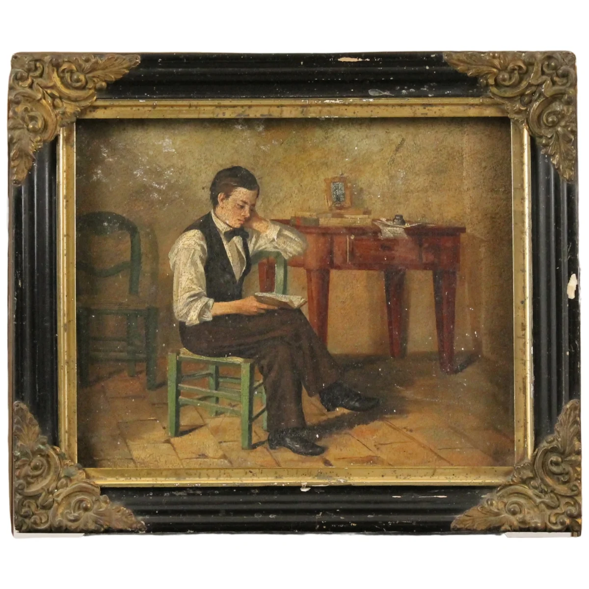 Nicolò Giannone (1848/1915) (attr.) "Giovinetto che legge"
